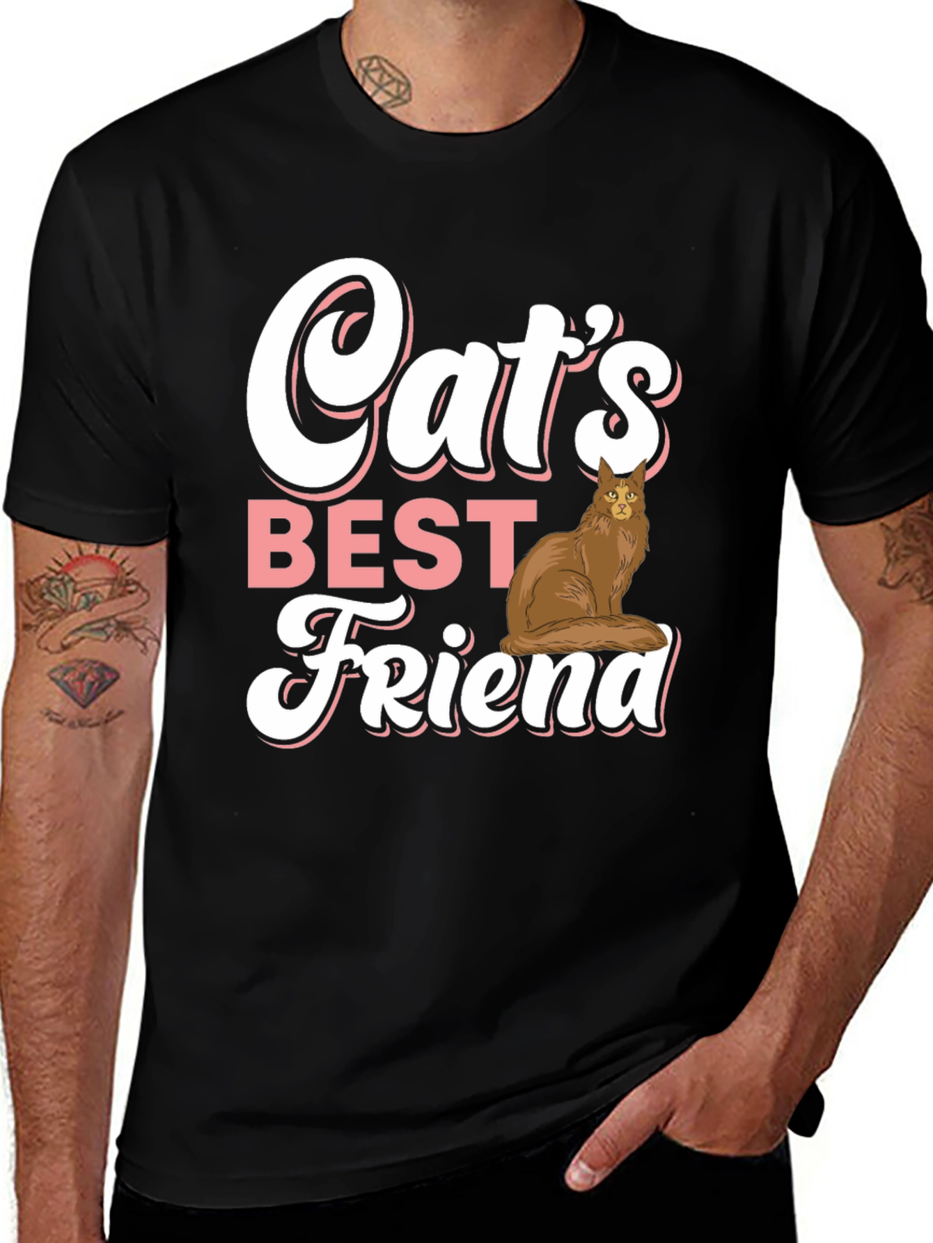 Variant 7 of Cat's Best Friend Graphic Tee - Soft Cotton Comfort