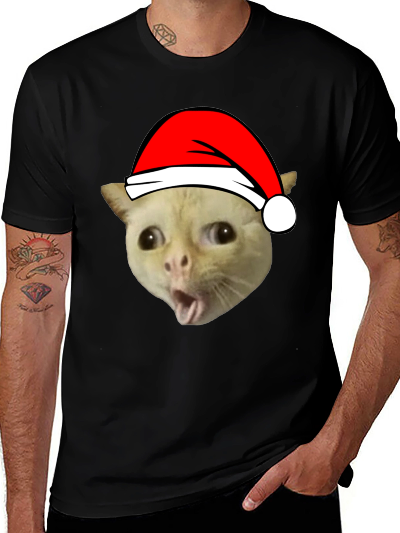 Variant 2 of Funny Cat Christmas T-Shirt - Holiday Humor