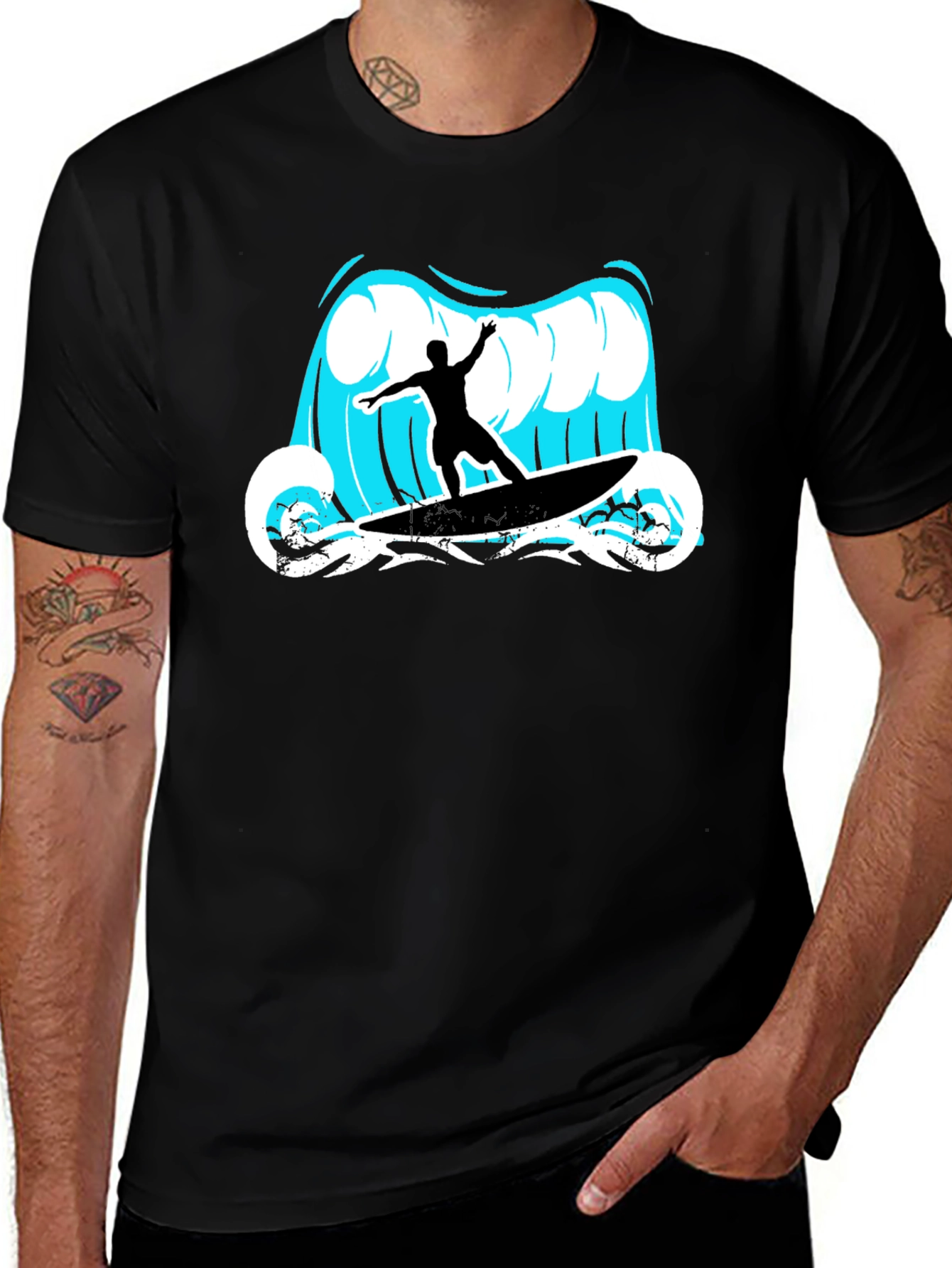 Variant 11 of Surfer Wave Graphic Tee - Cool Summer Style