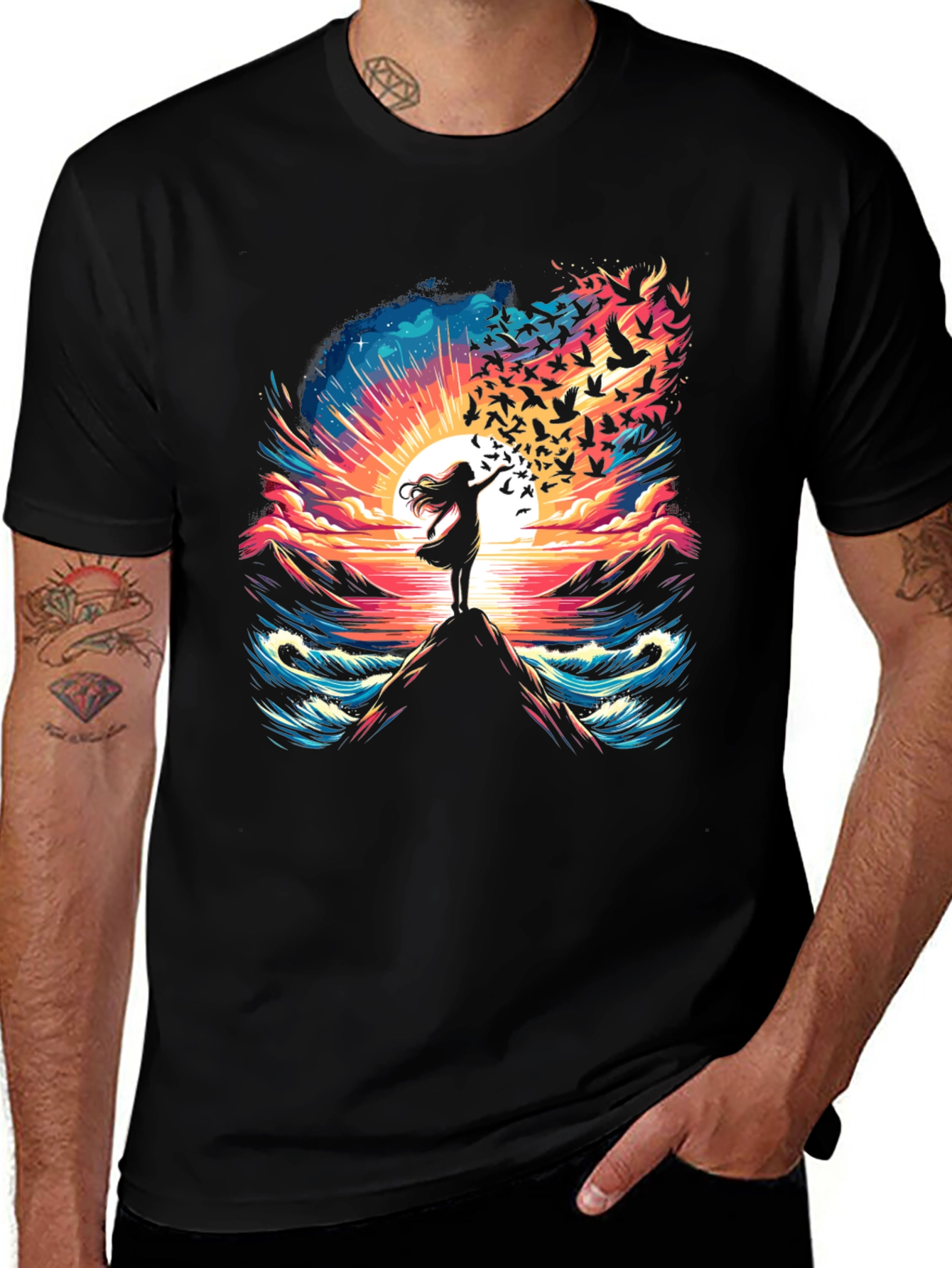 Variant 22 of Sunset Bird Release Graphic Tee