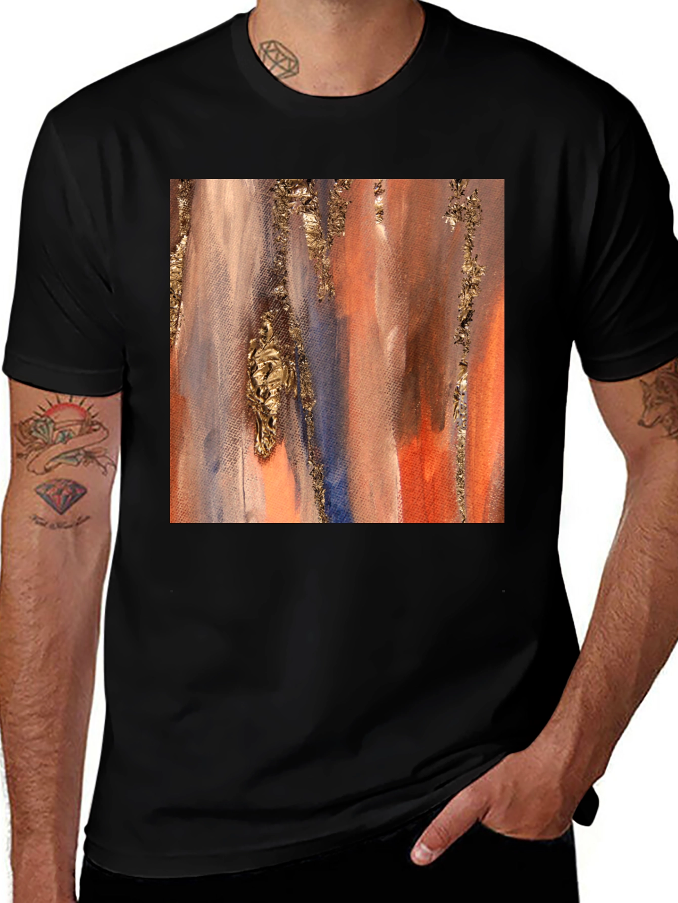 Variant 16 of Abstract Art Print Black T-Shirt