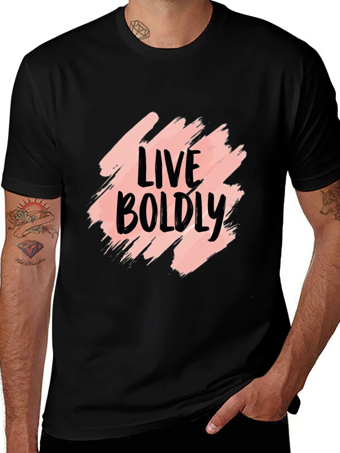 Live Boldly Graphic Black T-Shirt