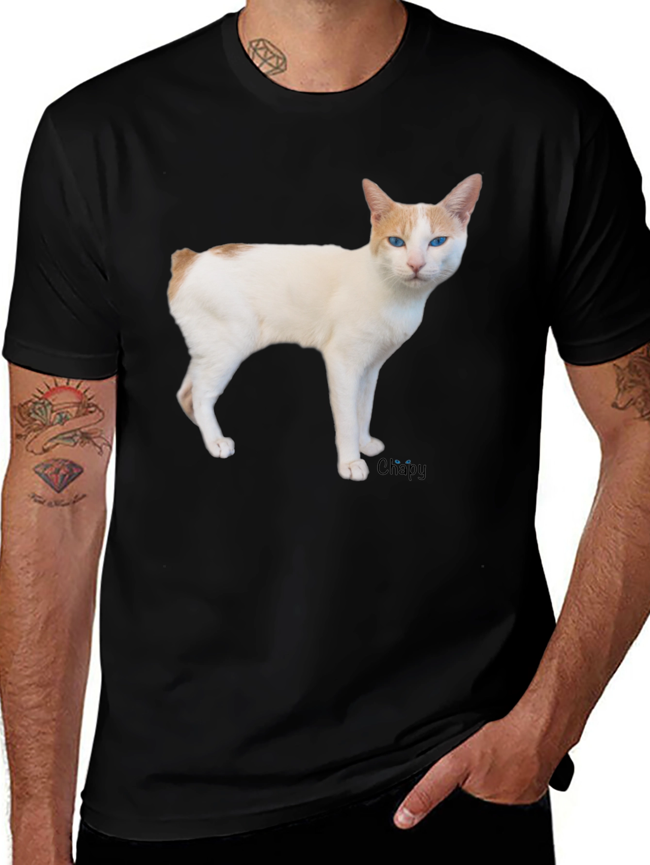Variant 28 of Cool Cat T-Shirt - Casual Black Tee