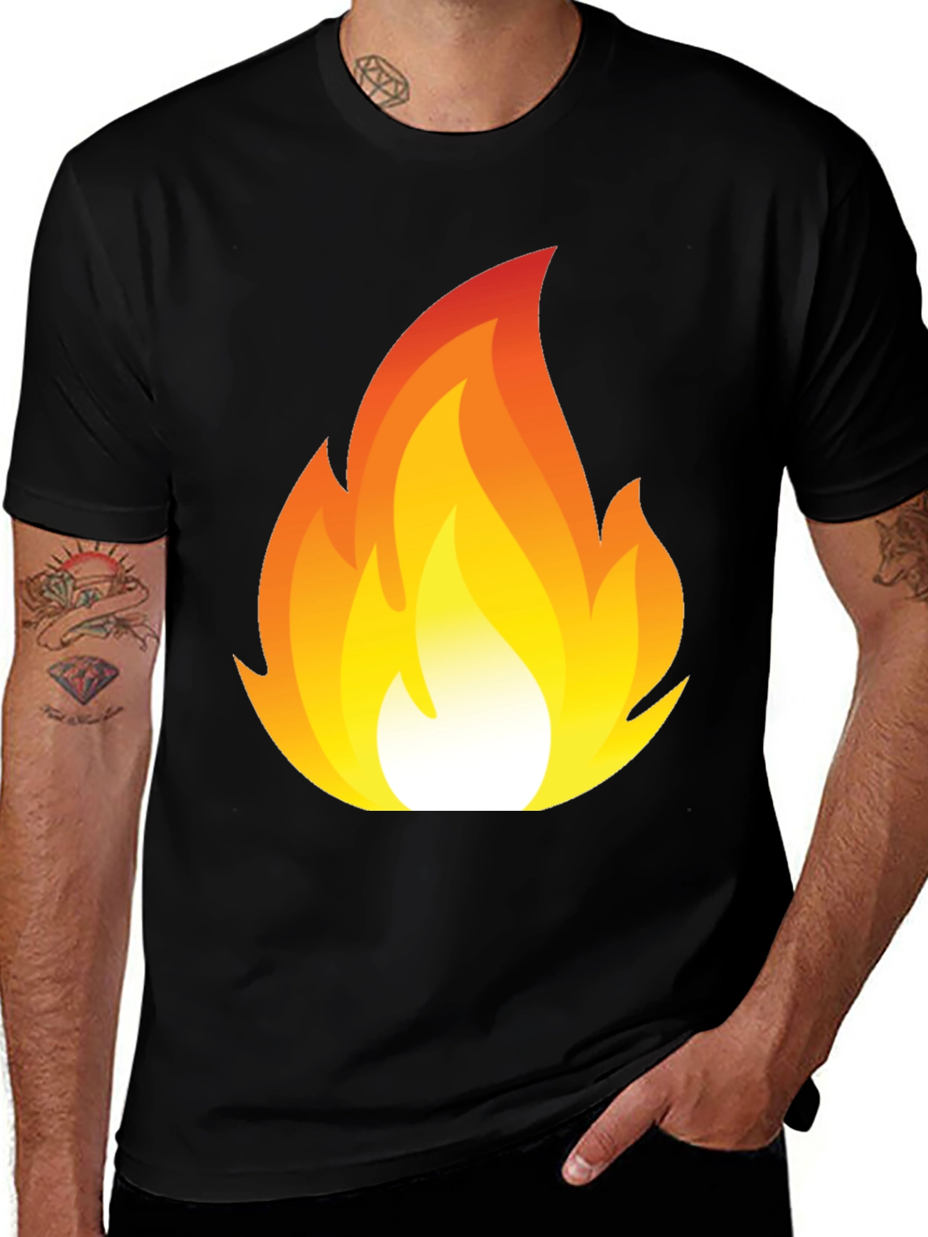 Variant 29 of Flaming Hot Graphic Tee - Black Cotton T-Shirt