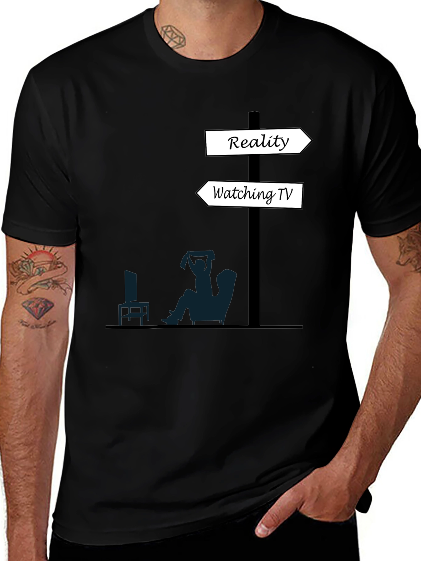 Variant 11 of Reality vs. TV T-Shirt - Funny Graphic Tee