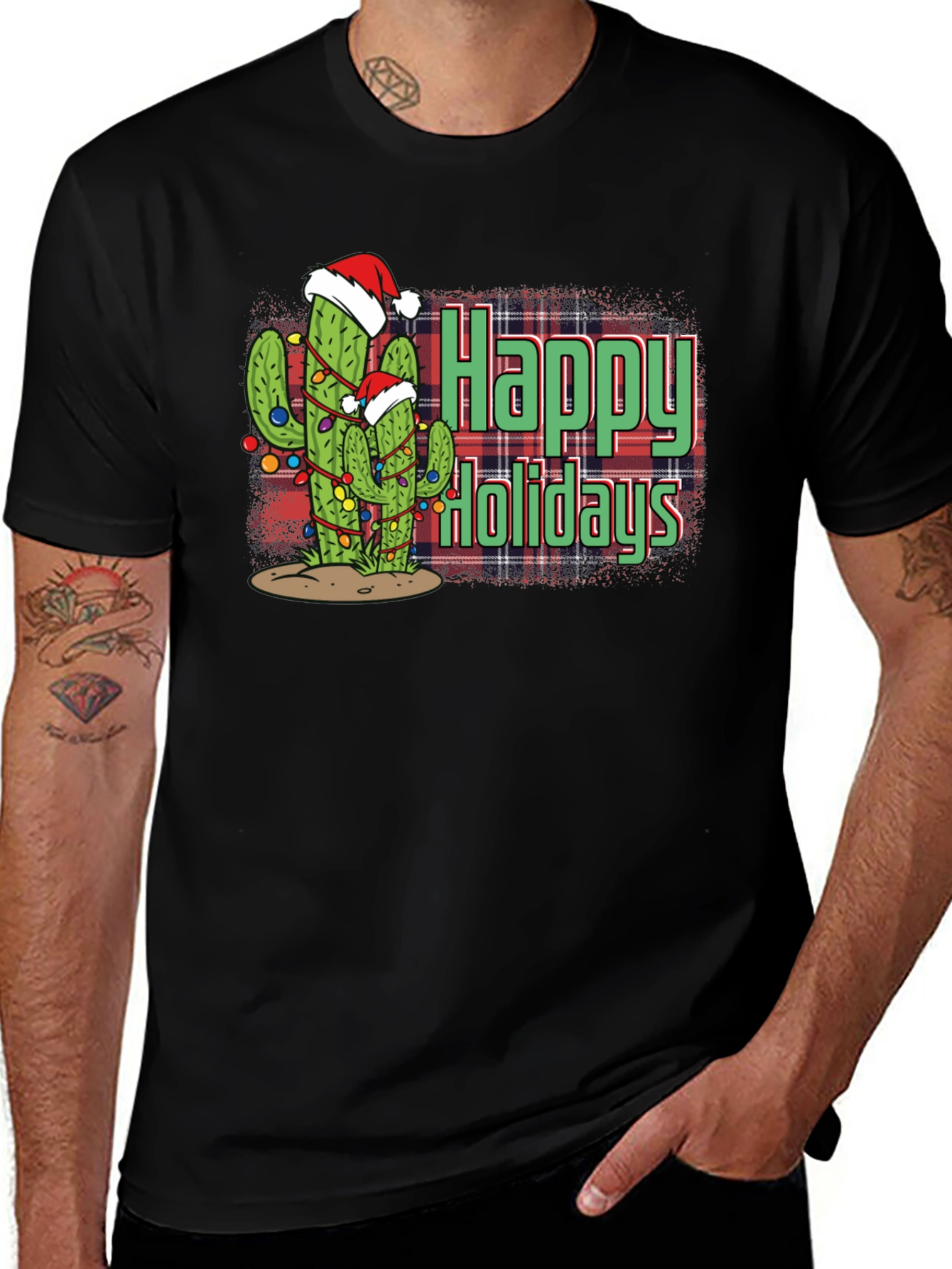 Festive Cactus Holiday T-Shirt
