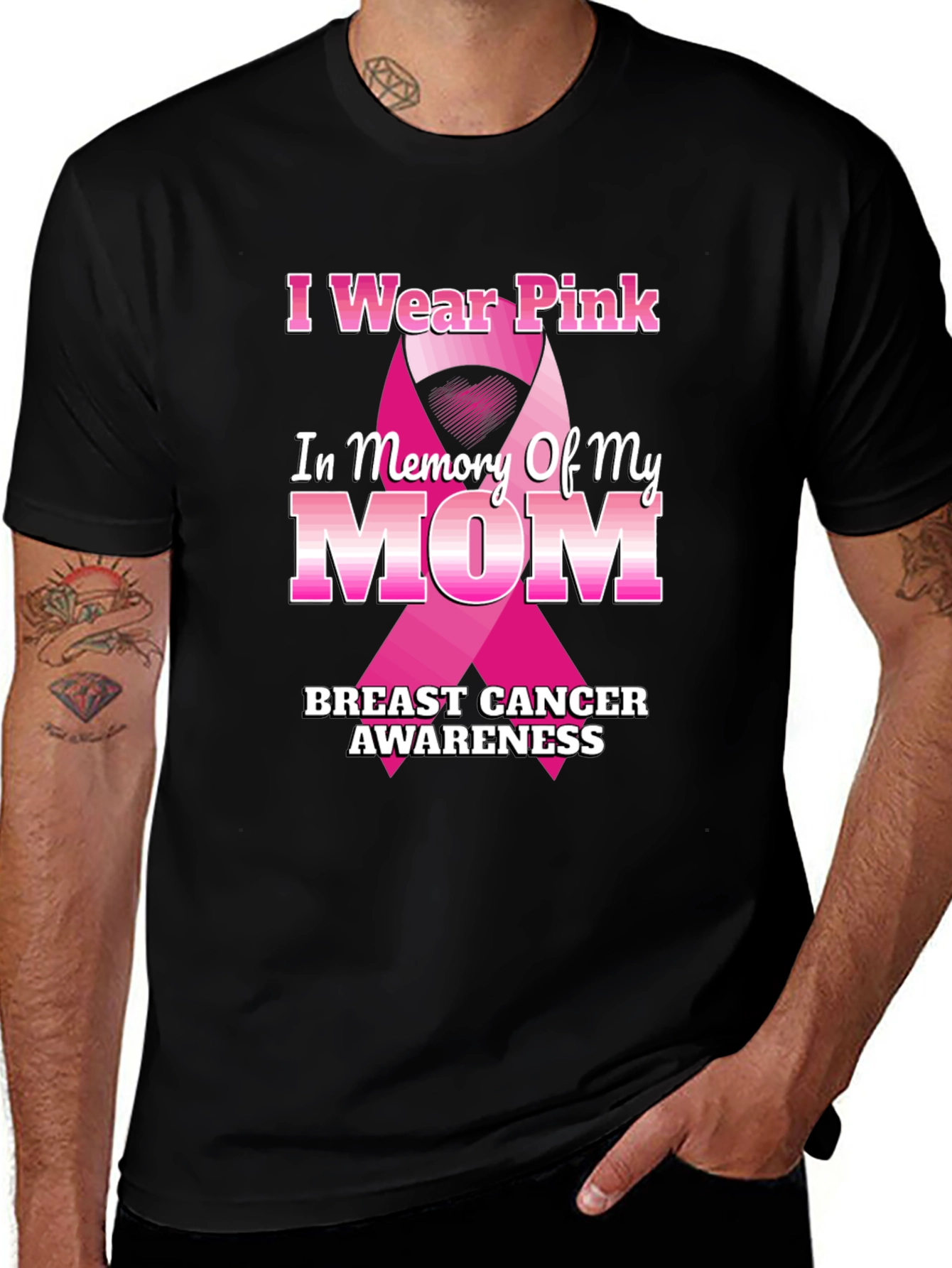 Variant 14 of Pink Ribbon Breast Cancer Awareness T-Shirt