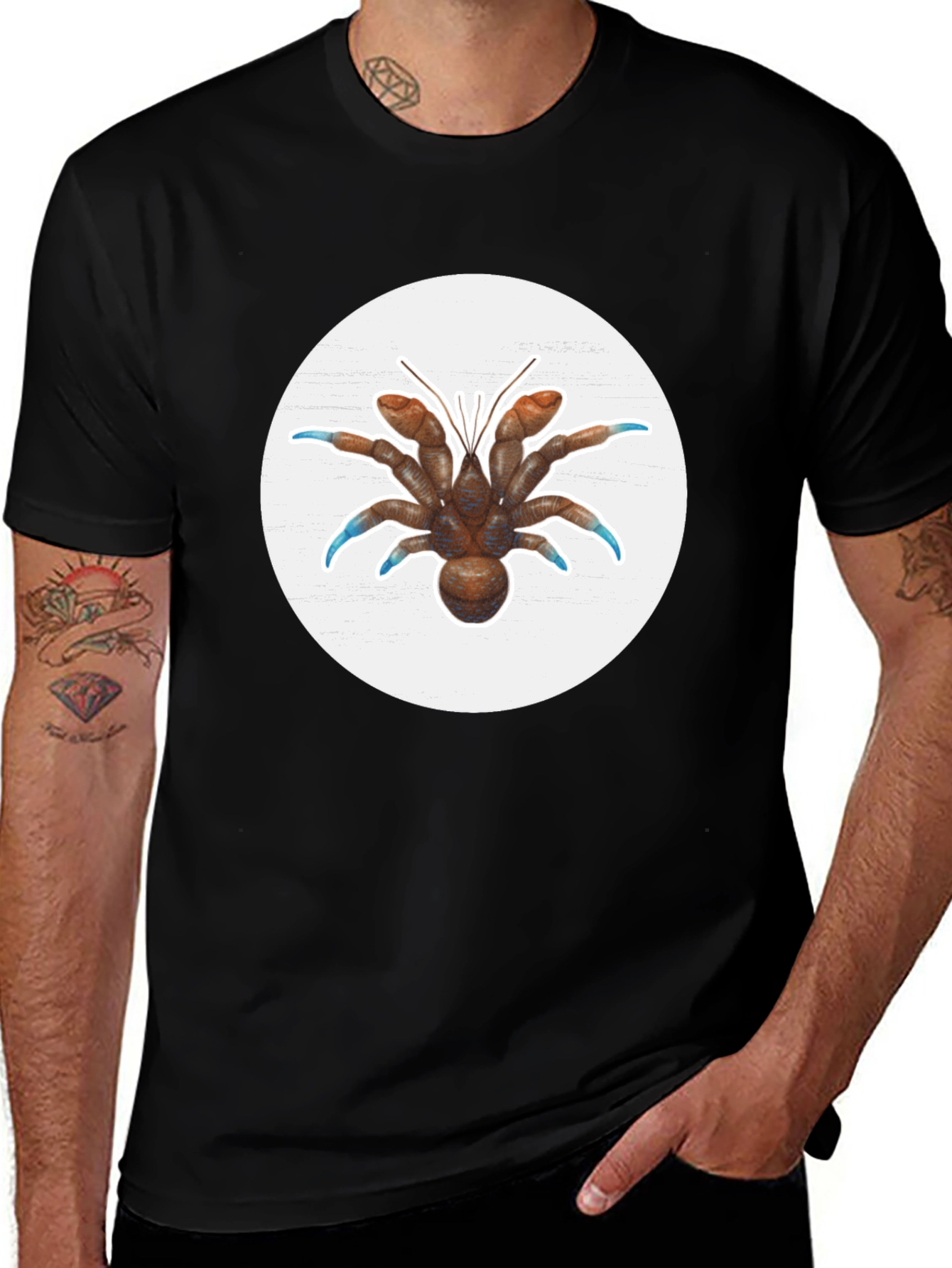 Variant 22 of Hermit Crab Graphic Tee - Cool Marine Life Design