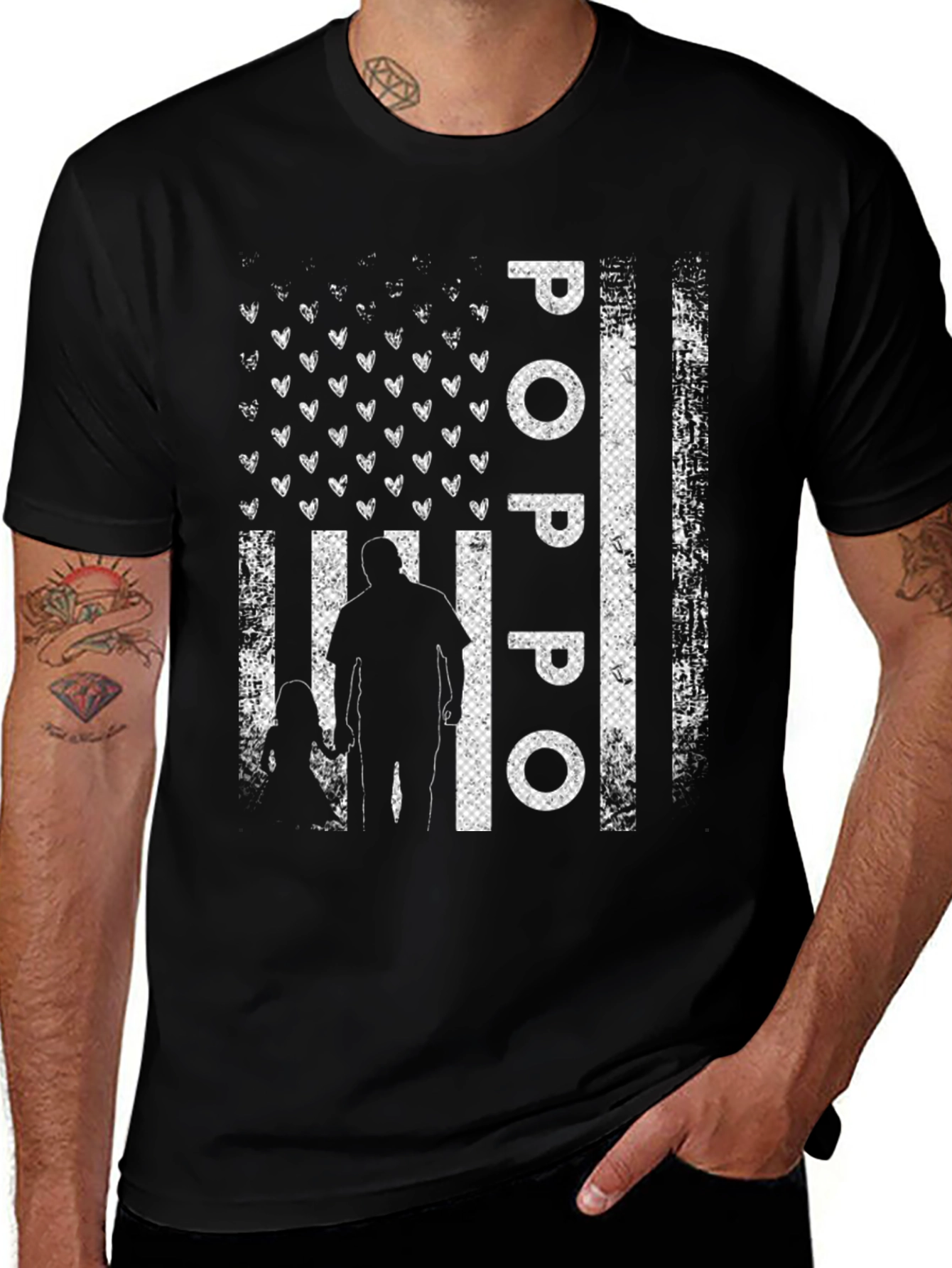 Distressed Poppo Flag Graphic Tee