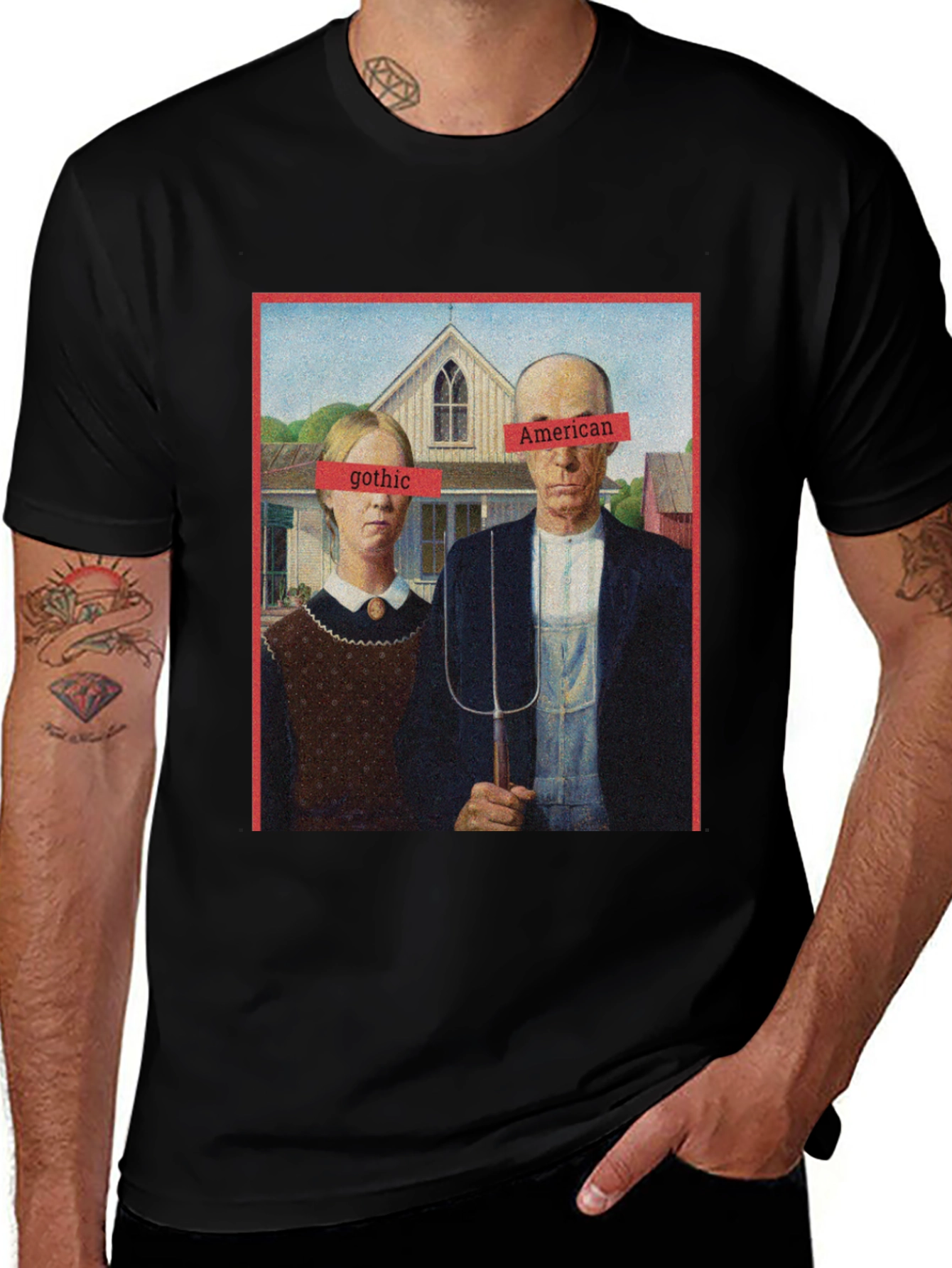 Variant 25 of American Gothic Parody T-Shirt