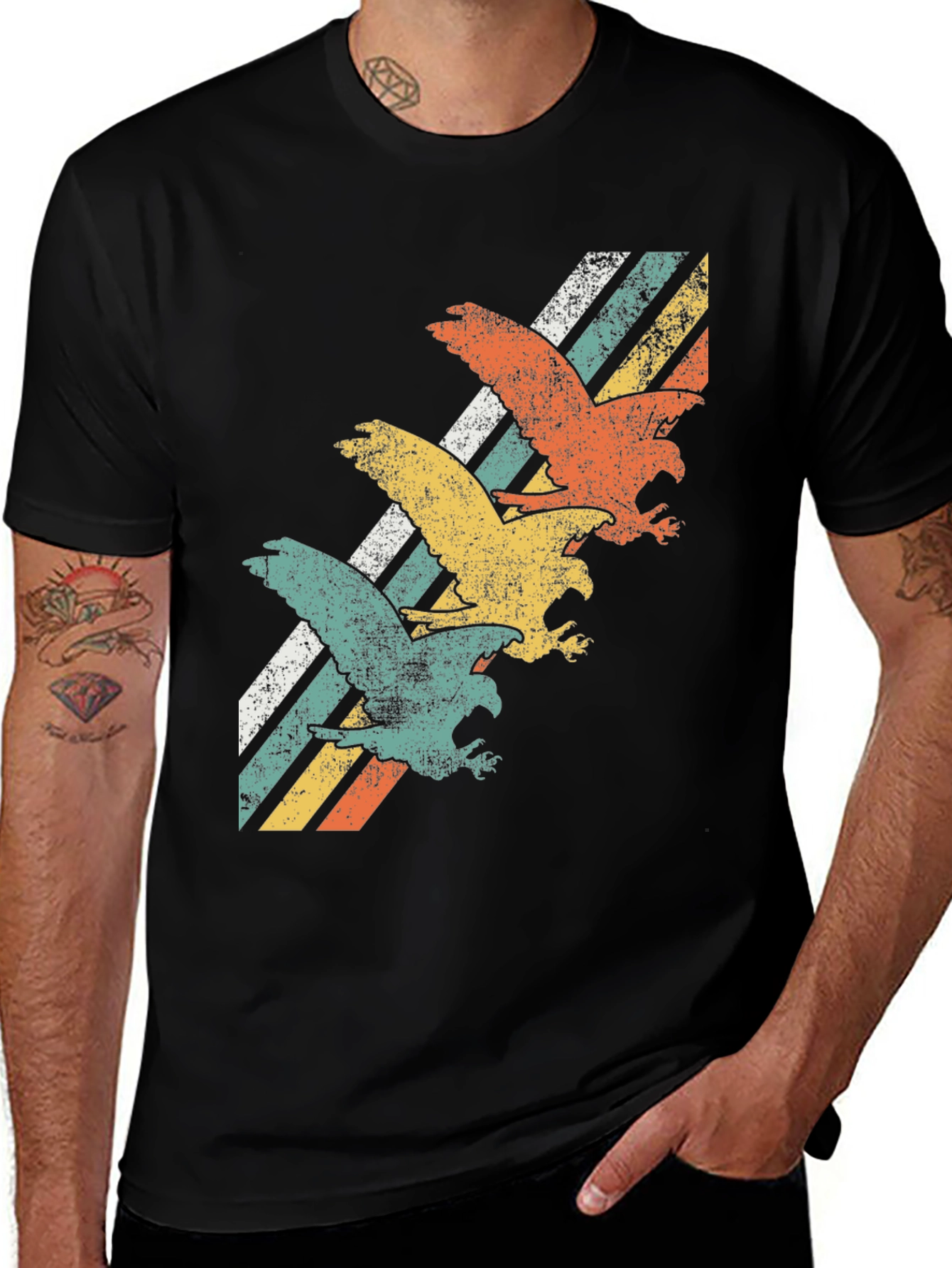 Variant 16 of Retro Eagle Graphic Tee - Vintage Style Men's T-Shirt