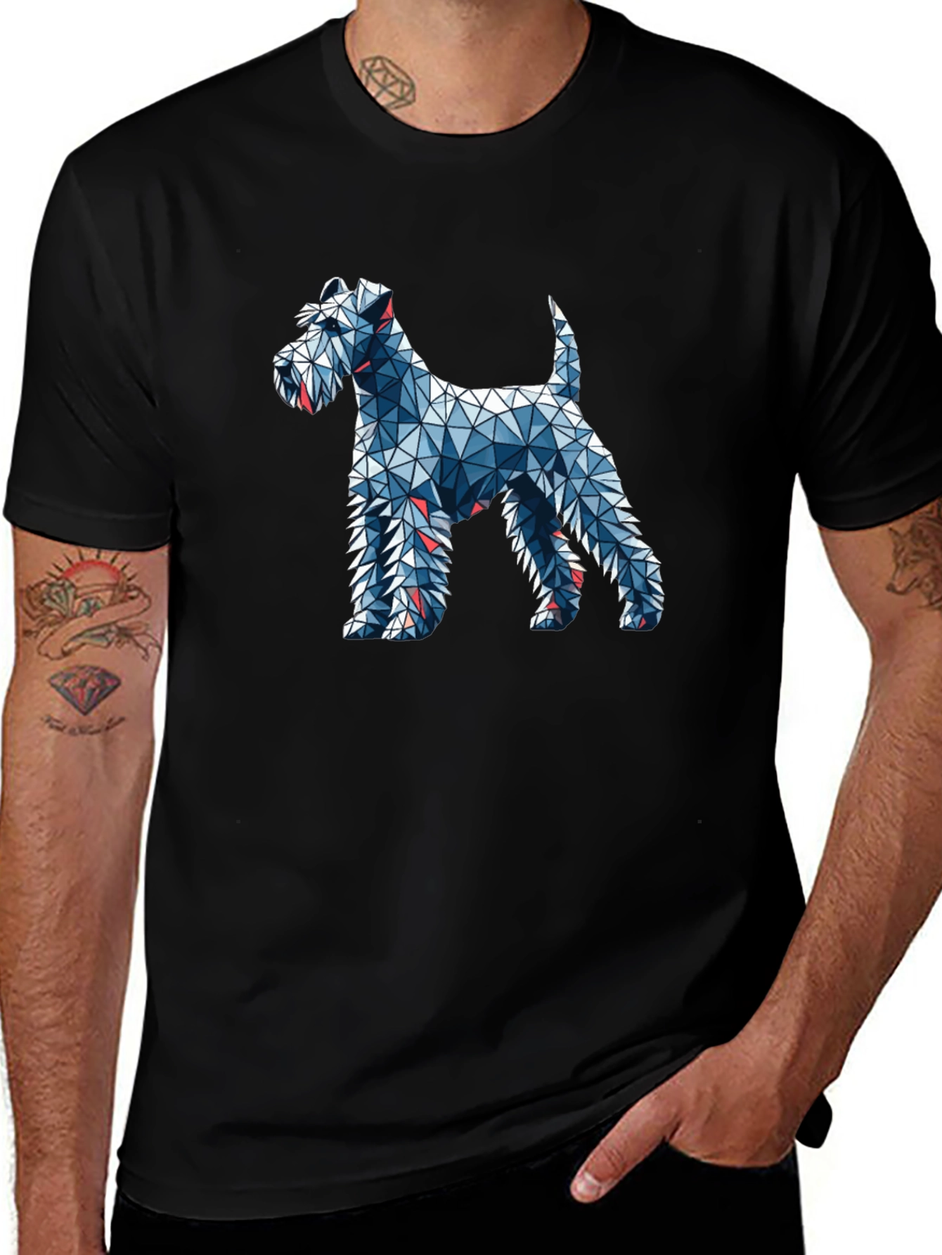 Variant 26 of Geometric Dog T-Shirt - Modern Artistic Tee