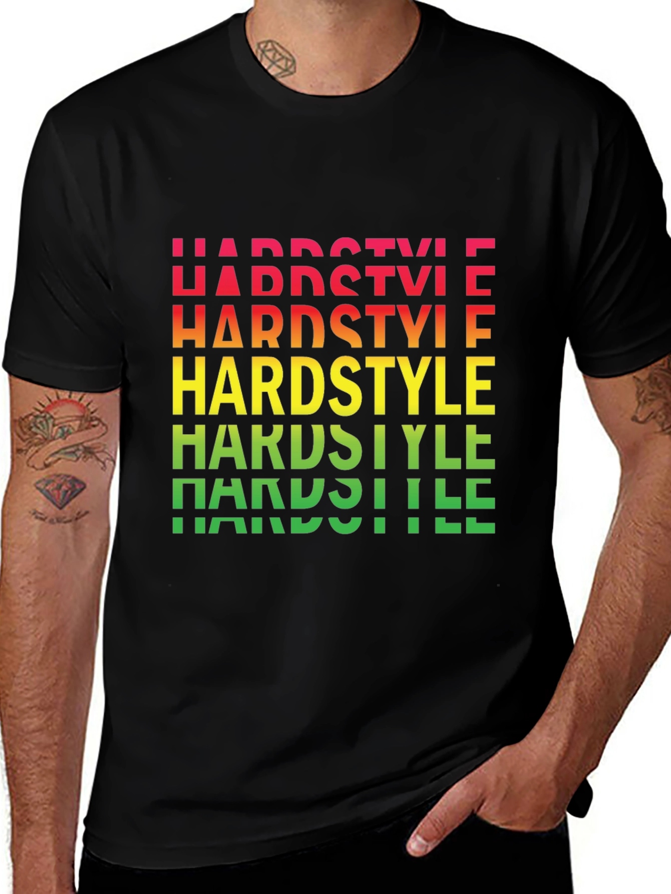 Variant 26 of Hardstyle Graphic Print Black T-Shirt