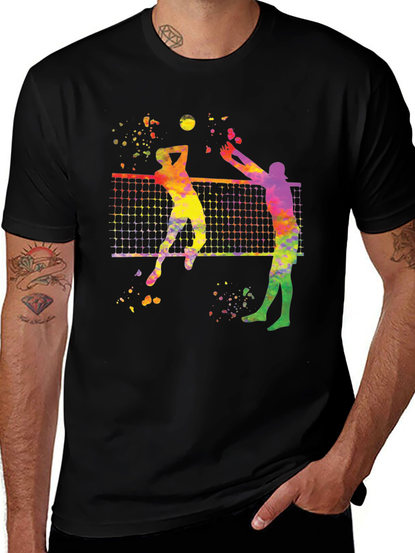 Variant 12 of Watercolor Volleyball Graphic Tee - Unique Design