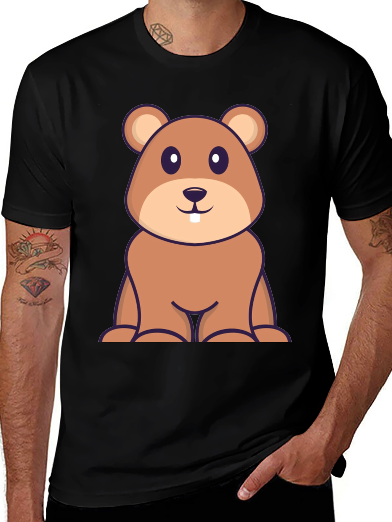 Variant 17 of Cute Cartoon Beaver T-Shirt - Soft Cotton Blend