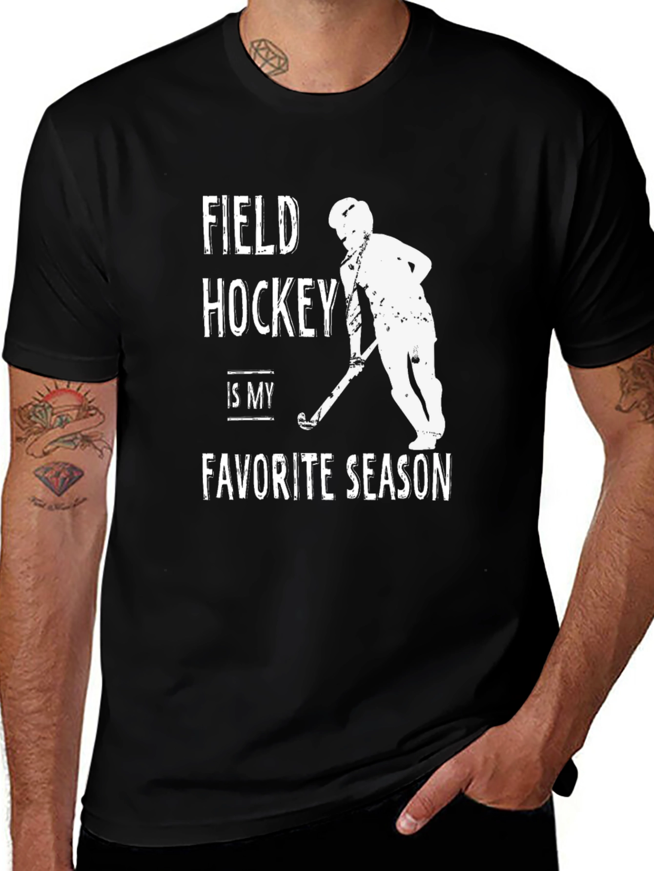 Variant 3 of Field Hockey Favorite Season Black T-Shirt
