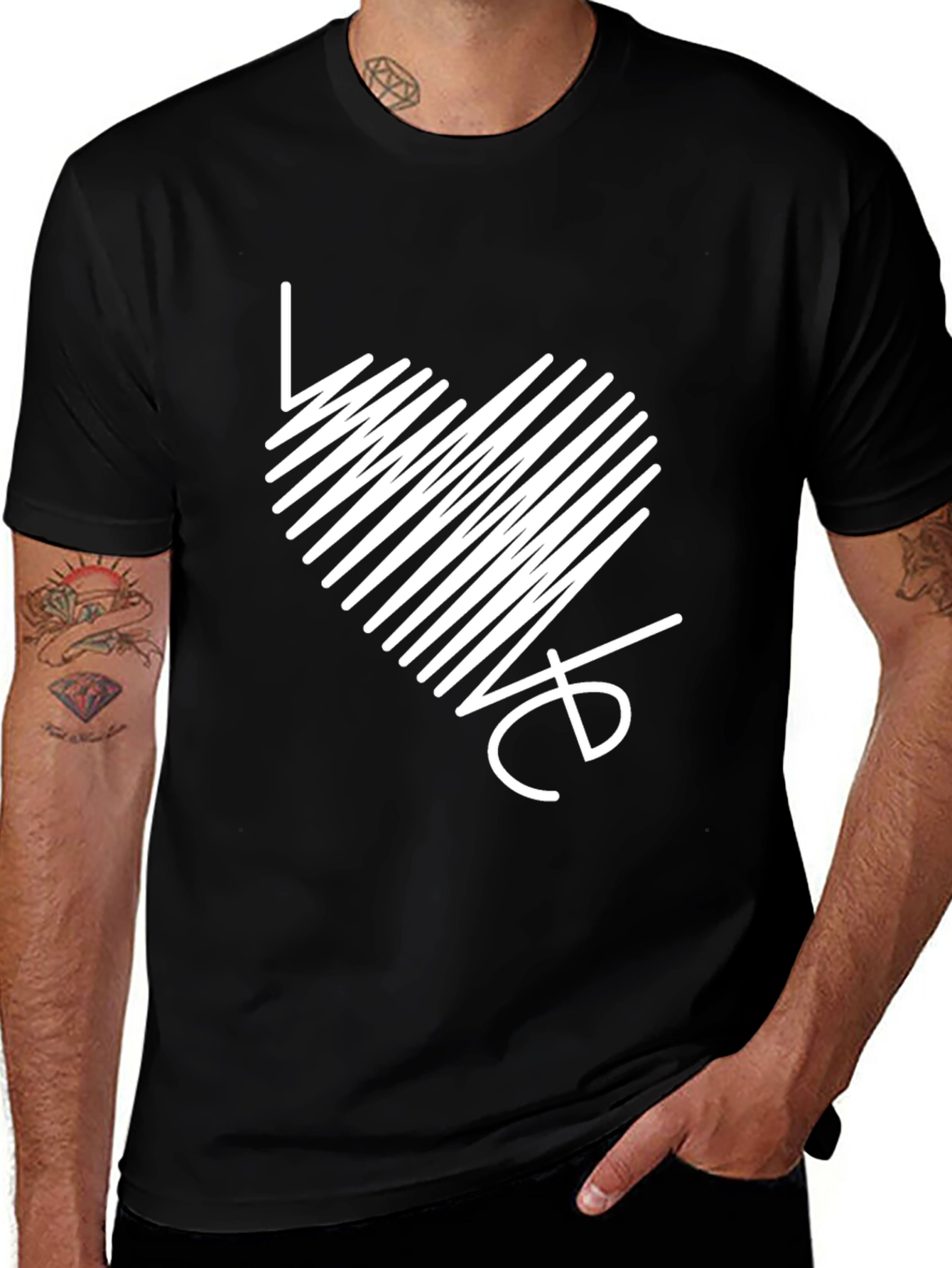 Variant 8 of Heart Line Art Graphic T-Shirt - Modern Casual Tee
