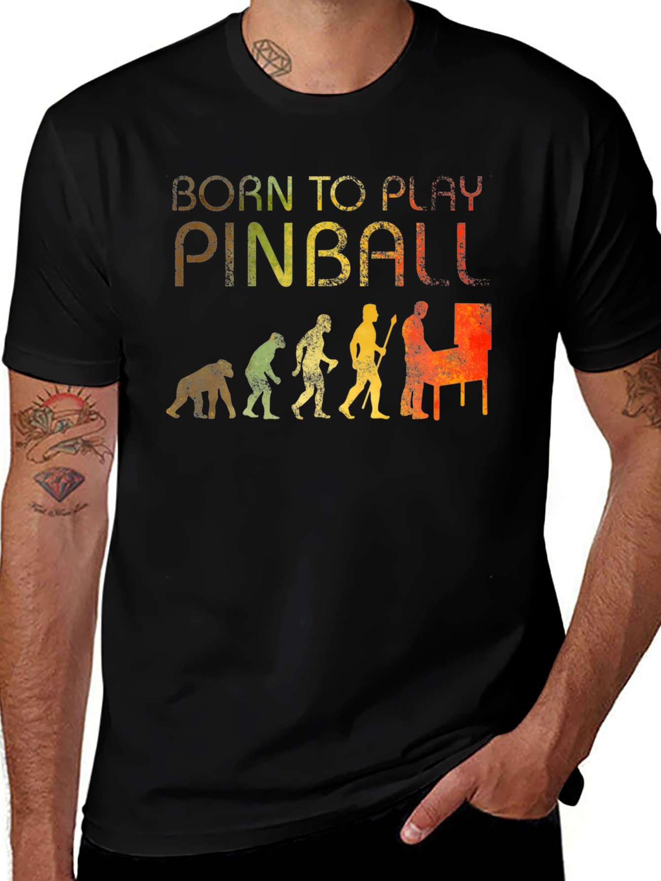 Variant 23 of Born to Play Pinball Evolution T-Shirt