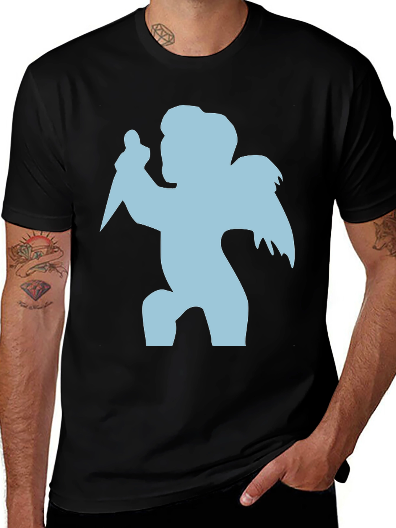 Variant 8 of Men's Black T-Shirt with Monster Graphic