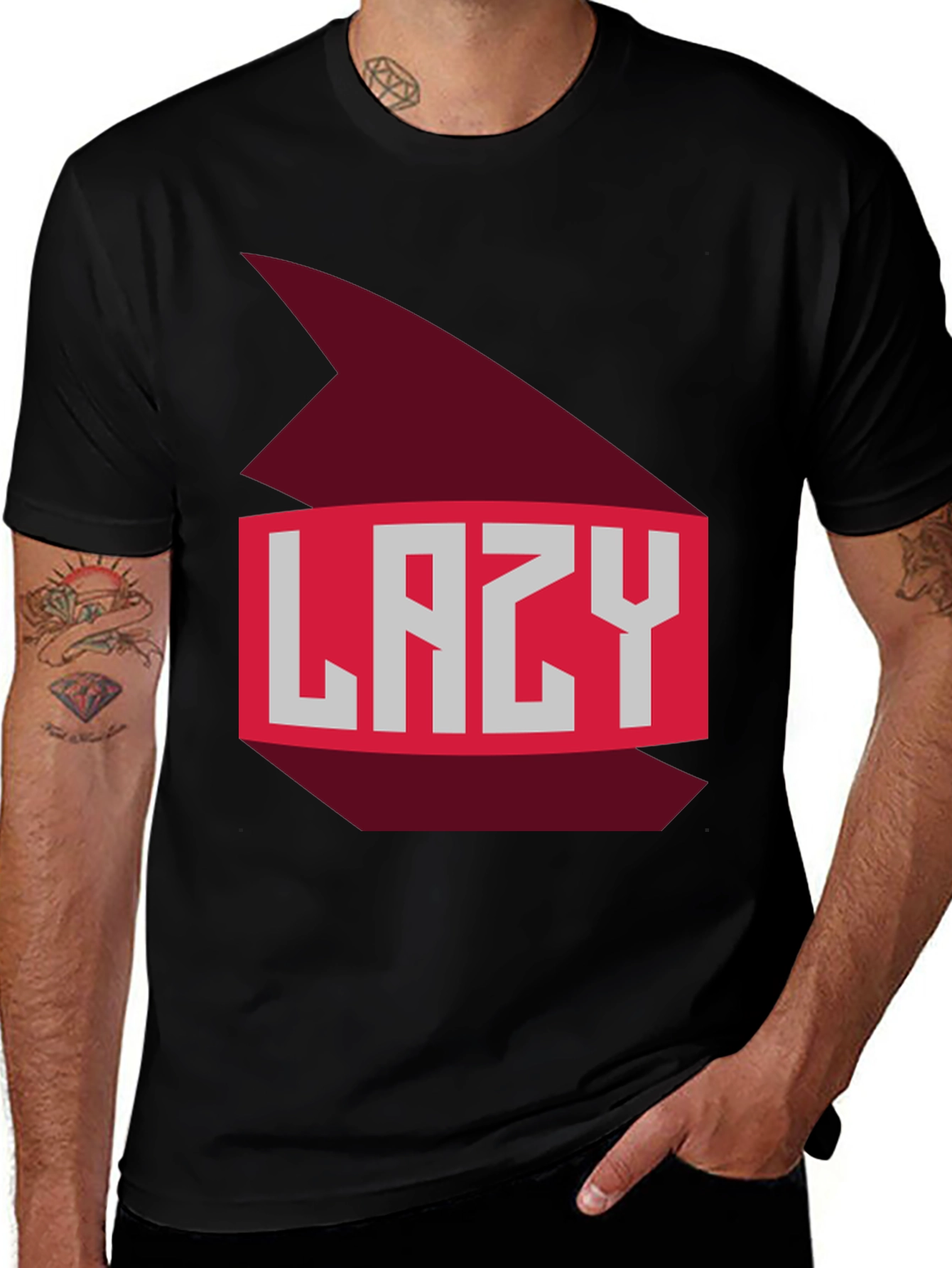 Variant 17 of Lazy Graphic Tee - Relaxed Comfort