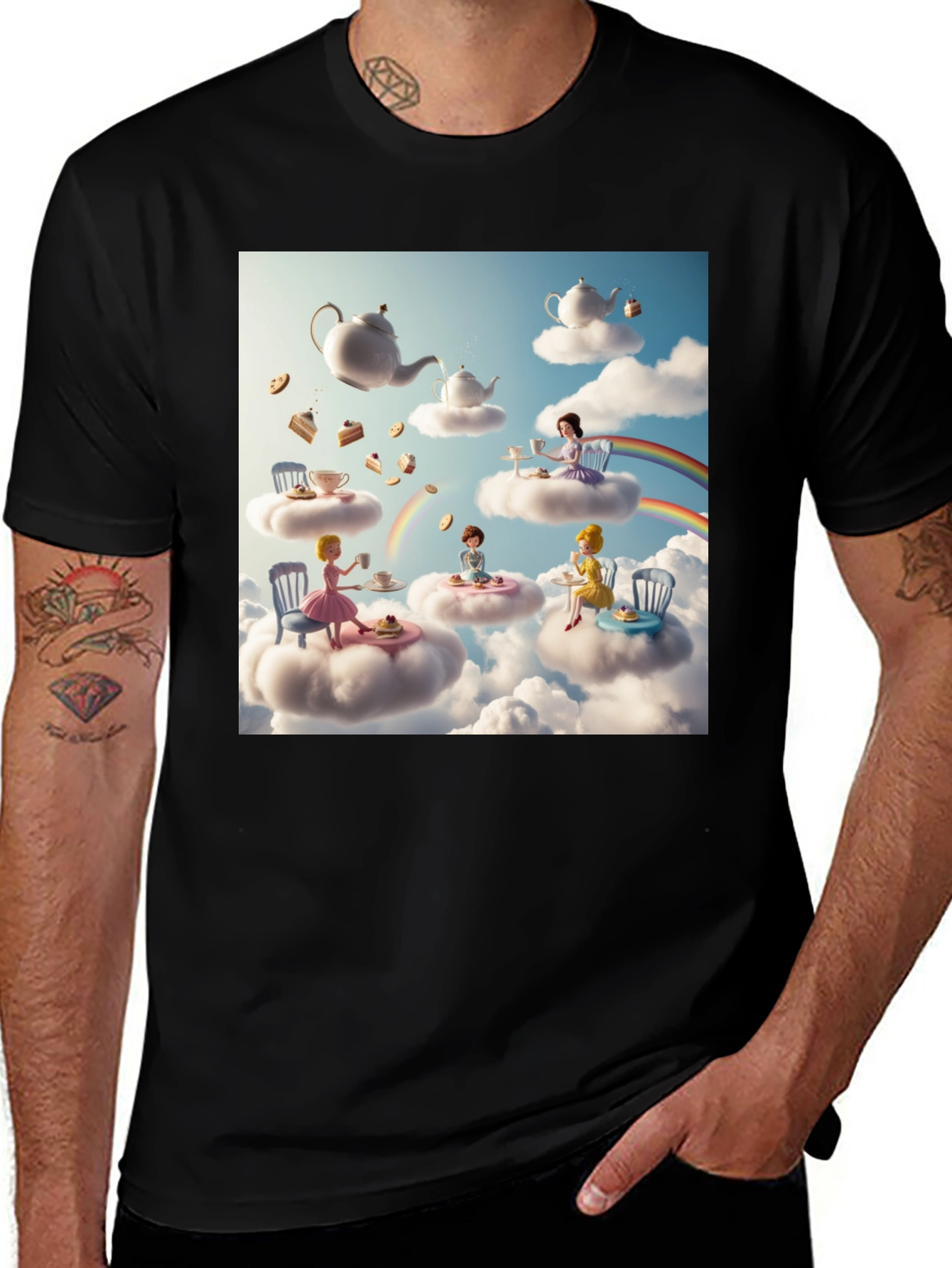 Variant 14 of Whimsical Cloud Tea Party T-Shirt