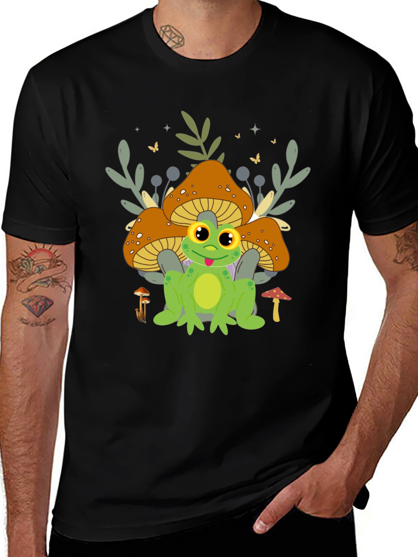 Variant 4 of Frog & Mushroom T-Shirt - Cute Graphic Tee