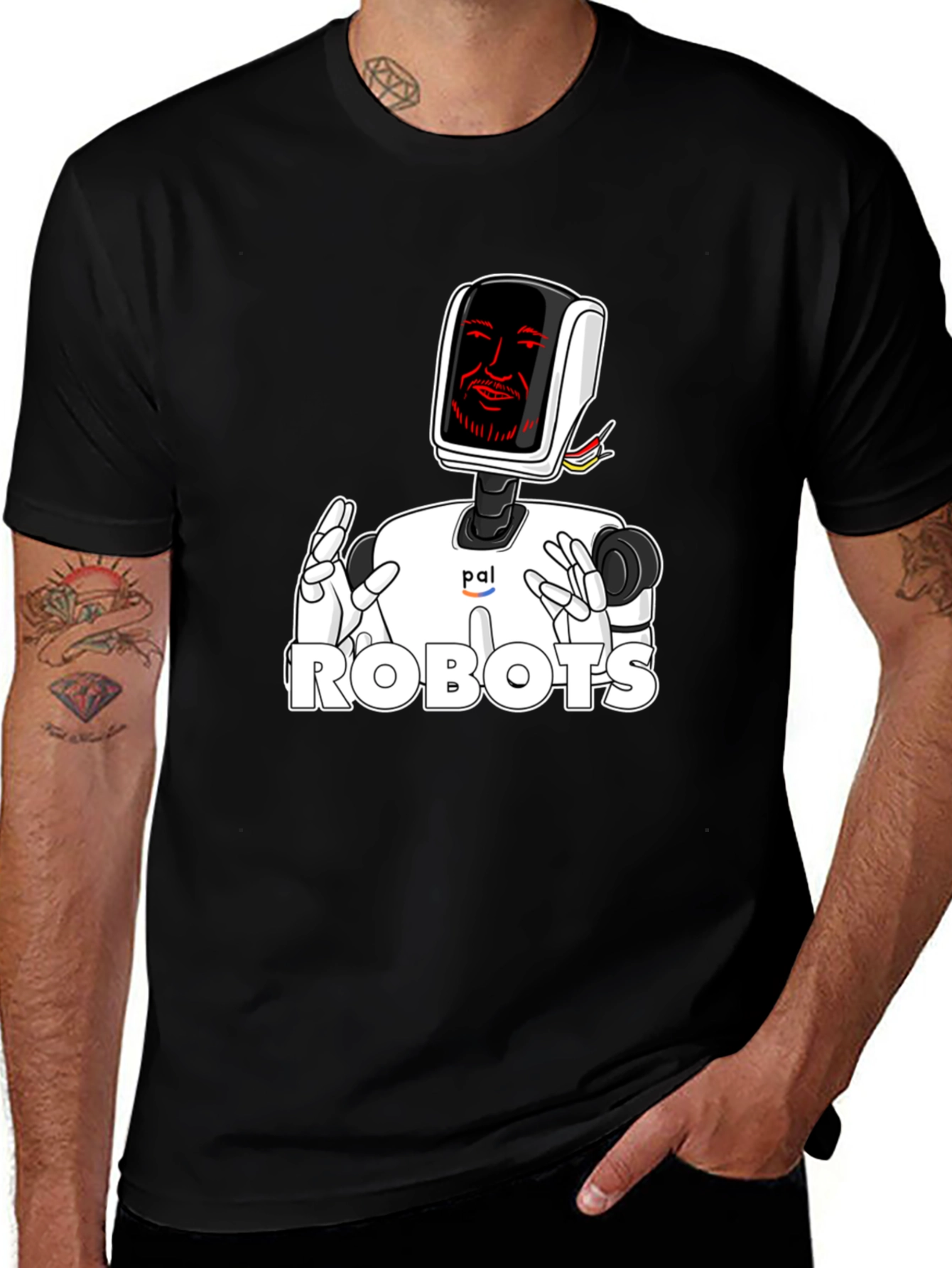 Variant 4 of PAL Robots Graphic Tee - Black