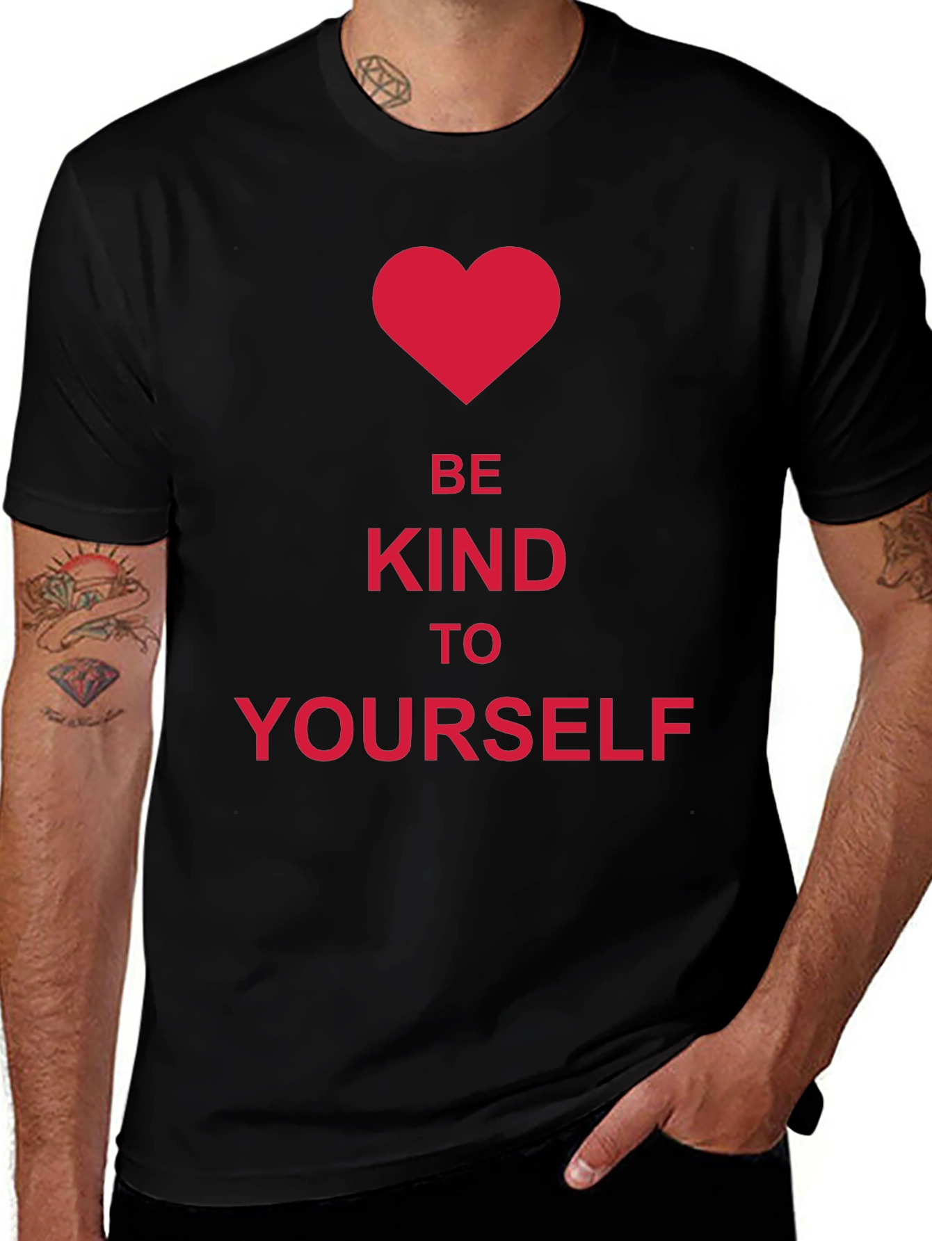 Variant 30 of Be Kind to Yourself T-Shirt Black Cotton
