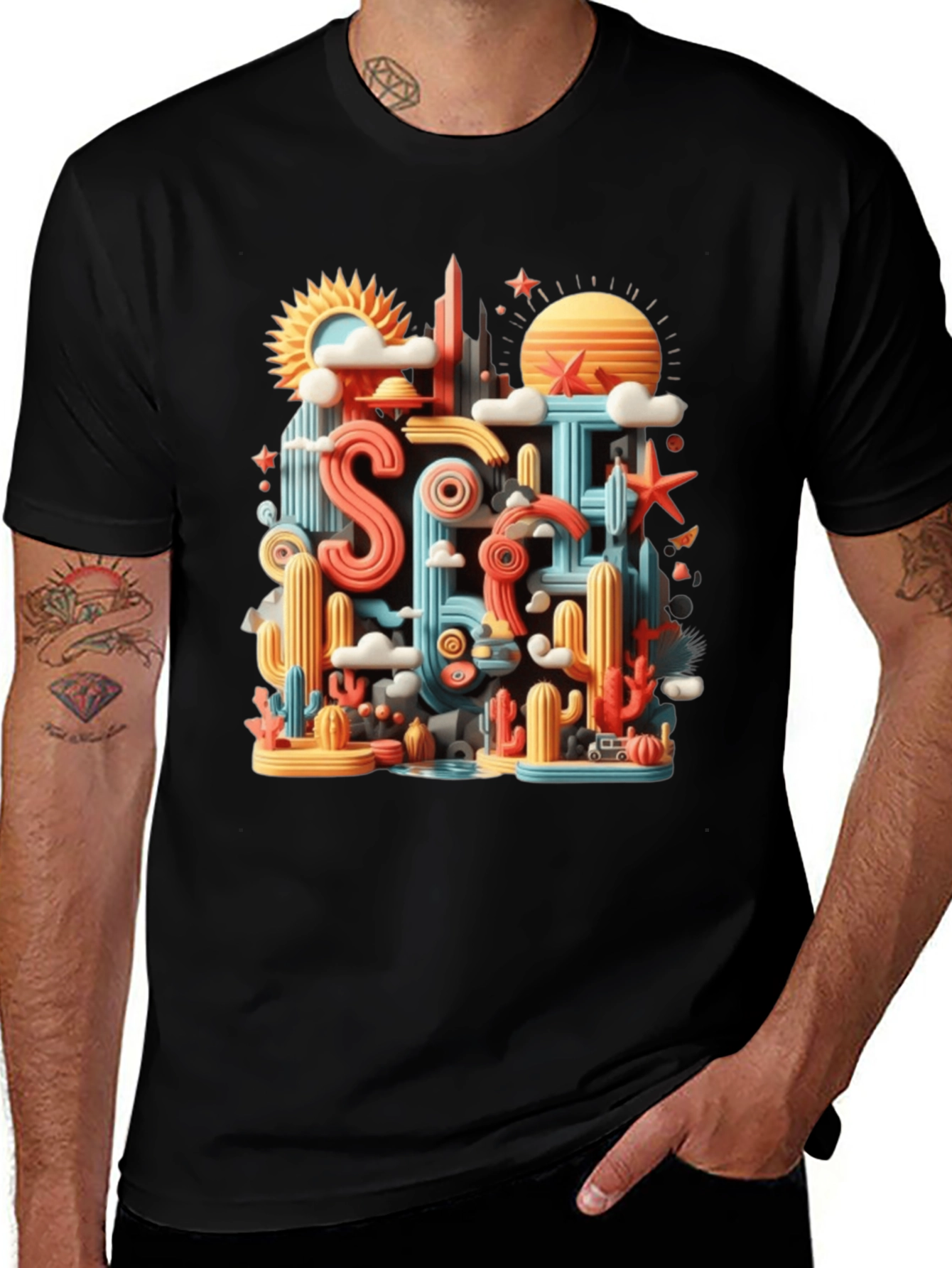 Variant 24 of Retro Desert Scene Graphic Tee
