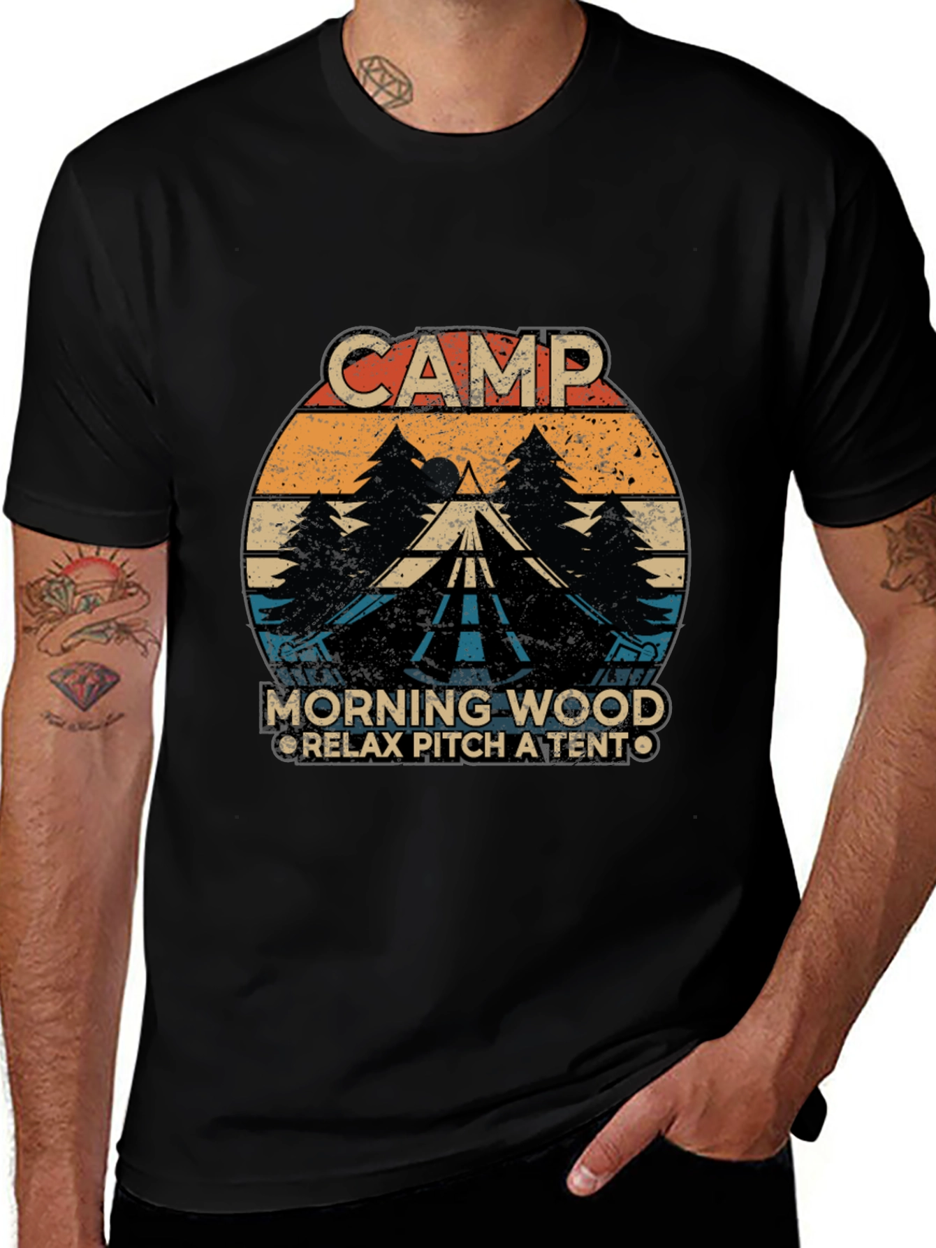 Camp Morning Wood Graphic T-Shirt