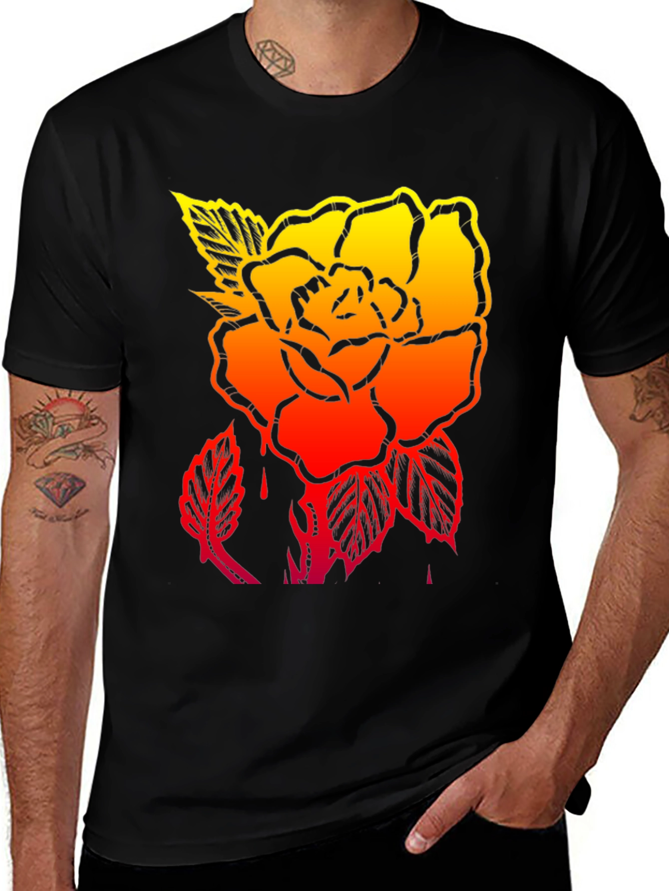 Variant 7 of Gradient Rose Graphic T-Shirt - Stylish Men's Tee