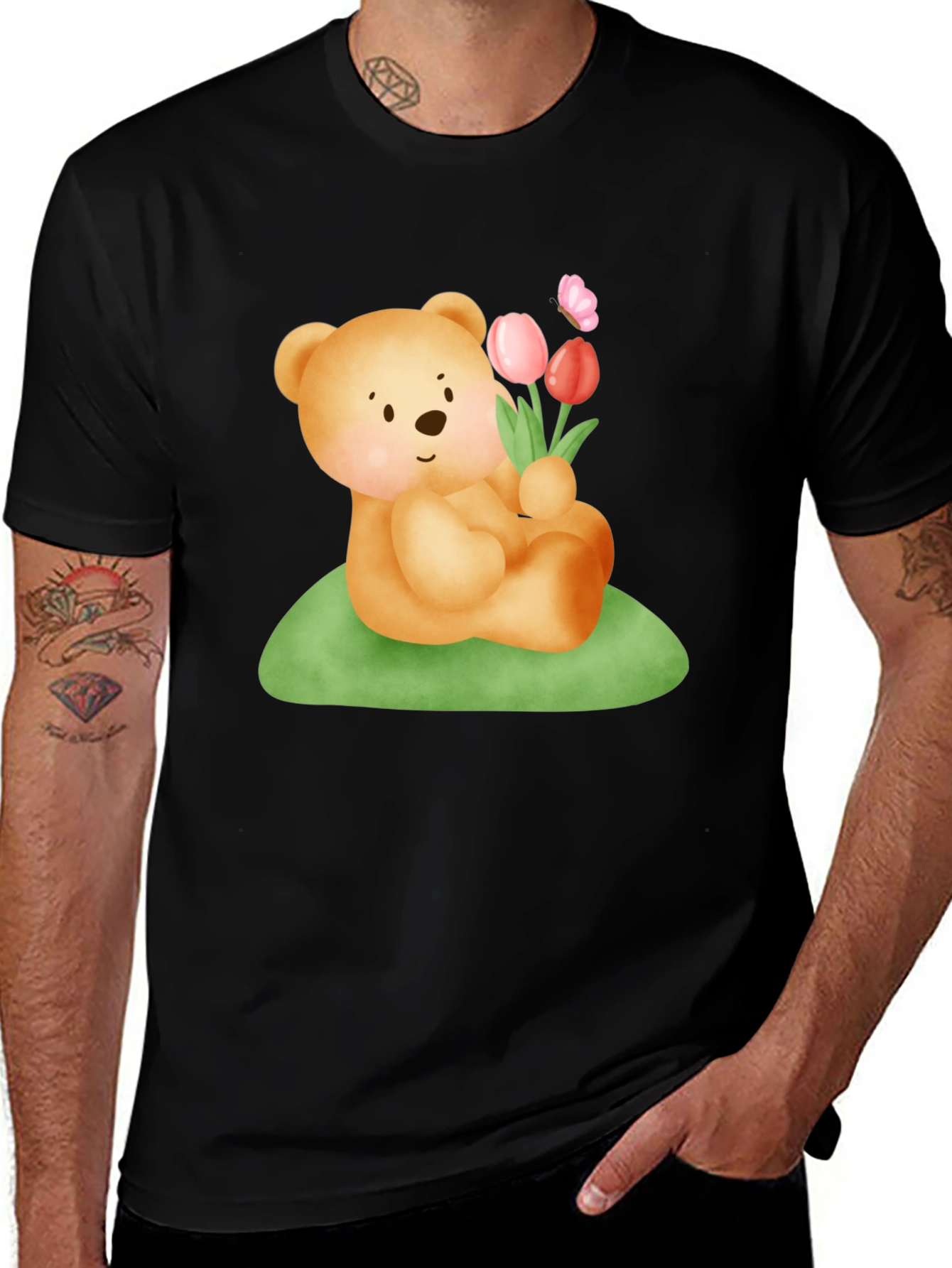 Variant 25 of Cute Bear & Flowers Graphic T-Shirt