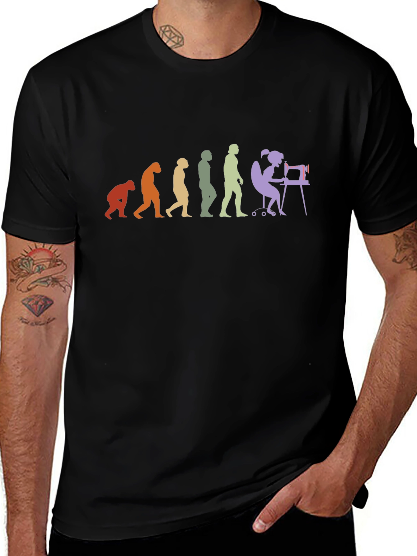 Variant 25 of Evolution of Sewing Women's T-Shirt