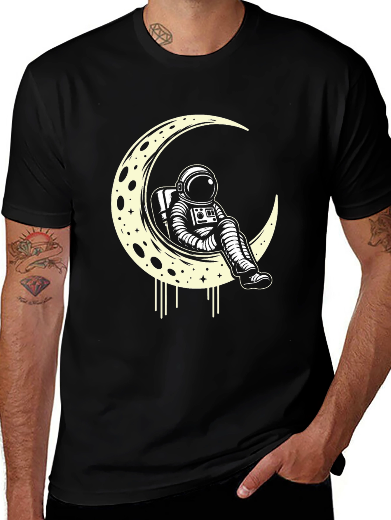 Astronaut Moon Graphic Tee - Cosmic Style