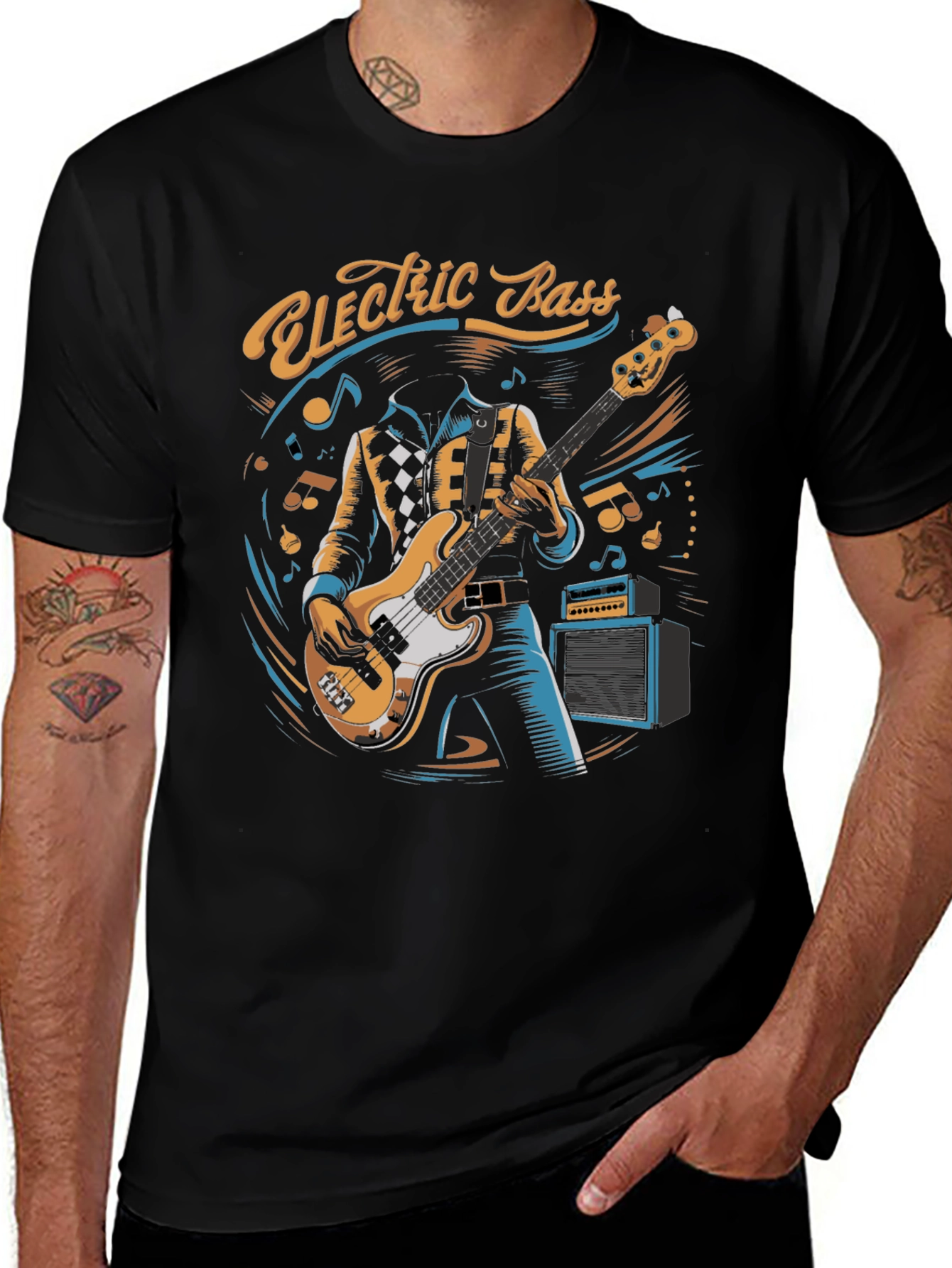 Variant 21 of Electric Bass Player Graphic Tee - Cool Musician T-Shirt