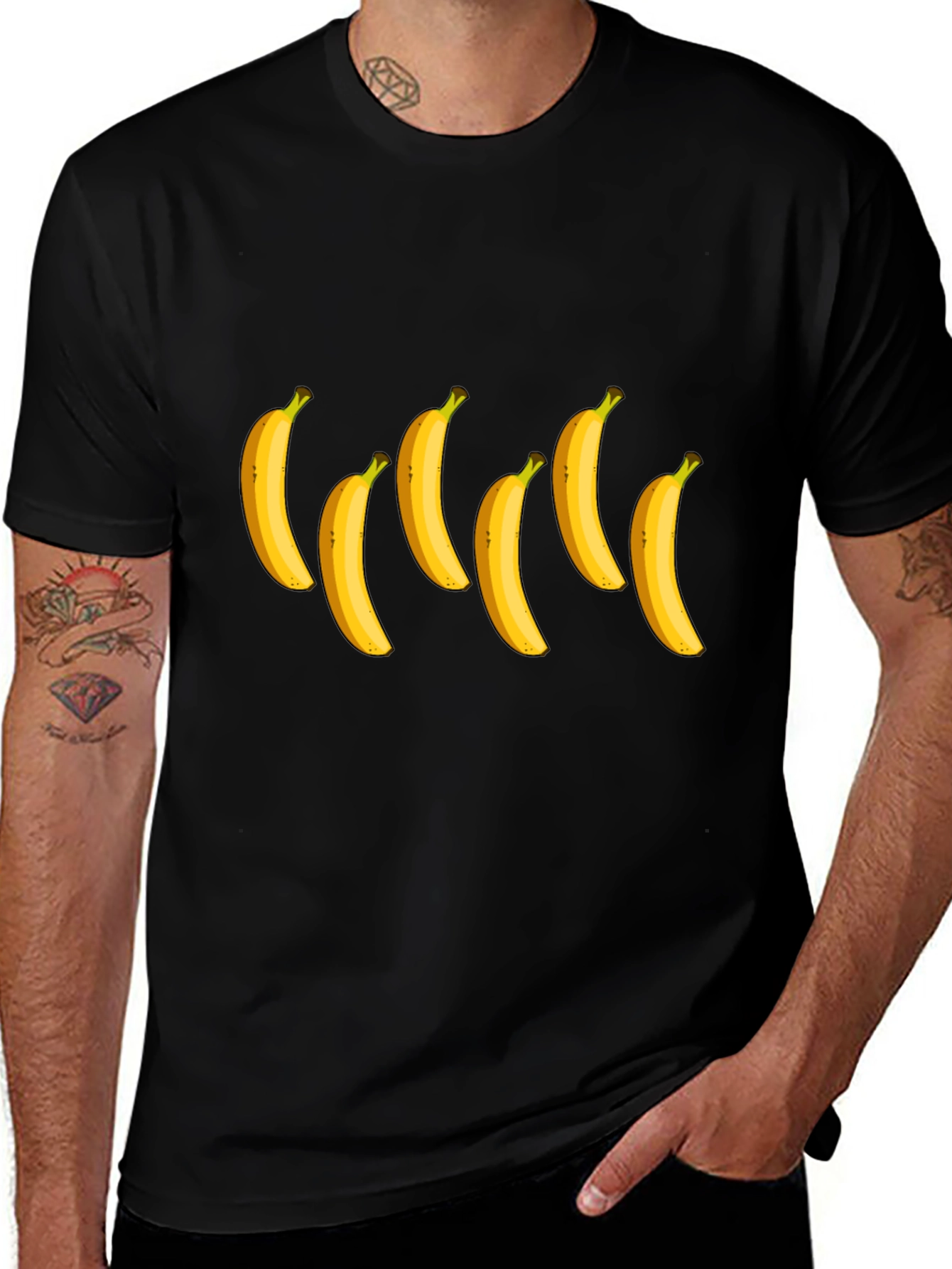 Variant 11 of Banana Graphic Tee - Black Cotton T-Shirt