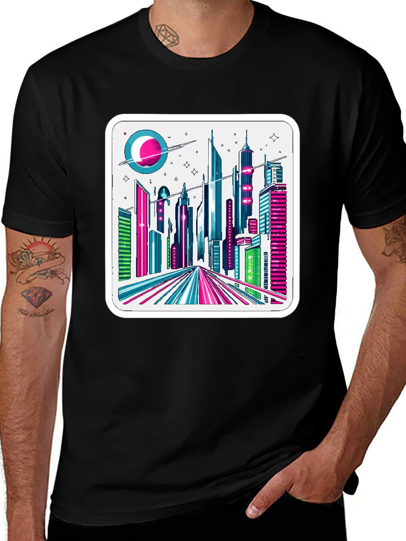 Variant 27 of Retro Cityscape Graphic Tee