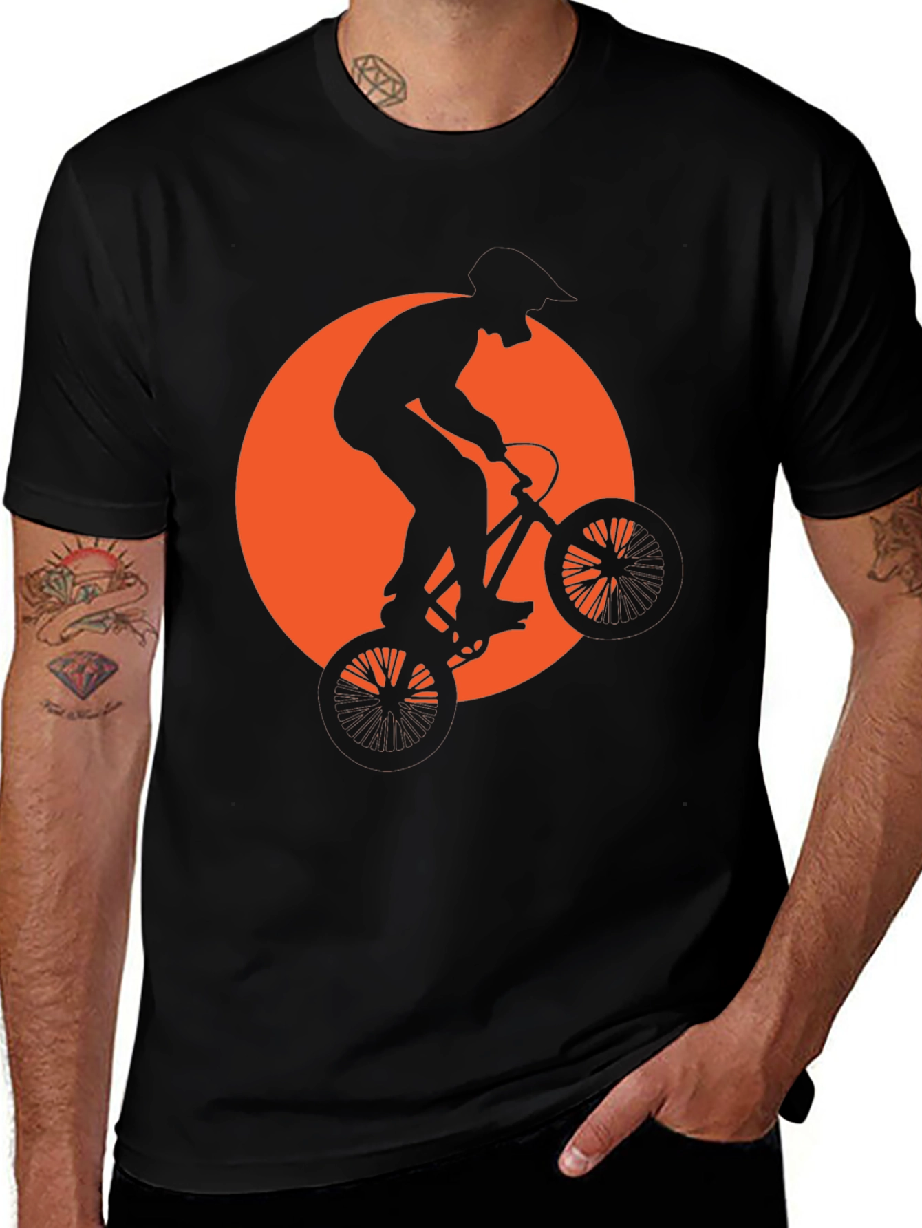 Variant 20 of BMX Rider Silhouette Graphic Tee - Black