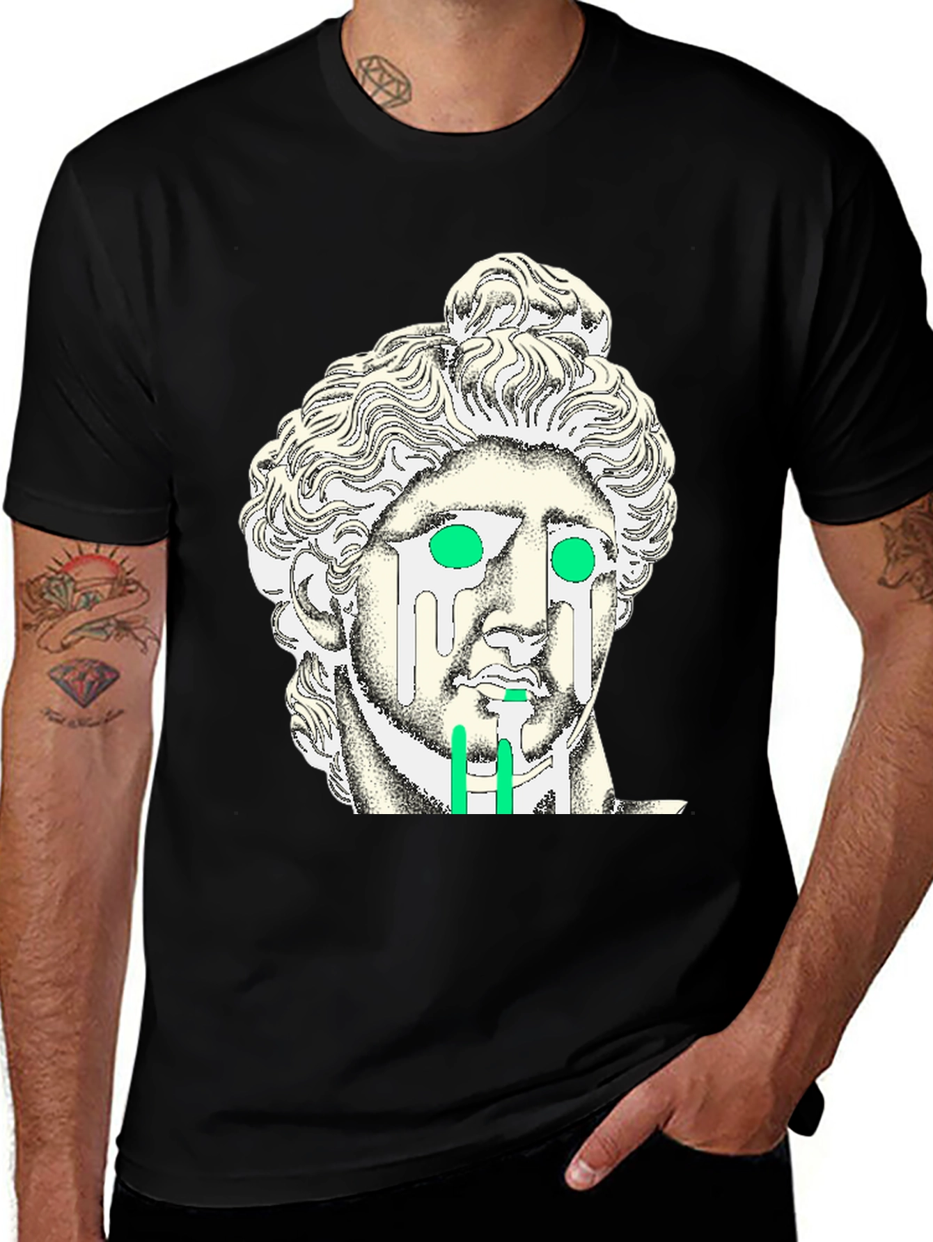 Variant 25 of Modern Statue Graphic Black T-Shirt