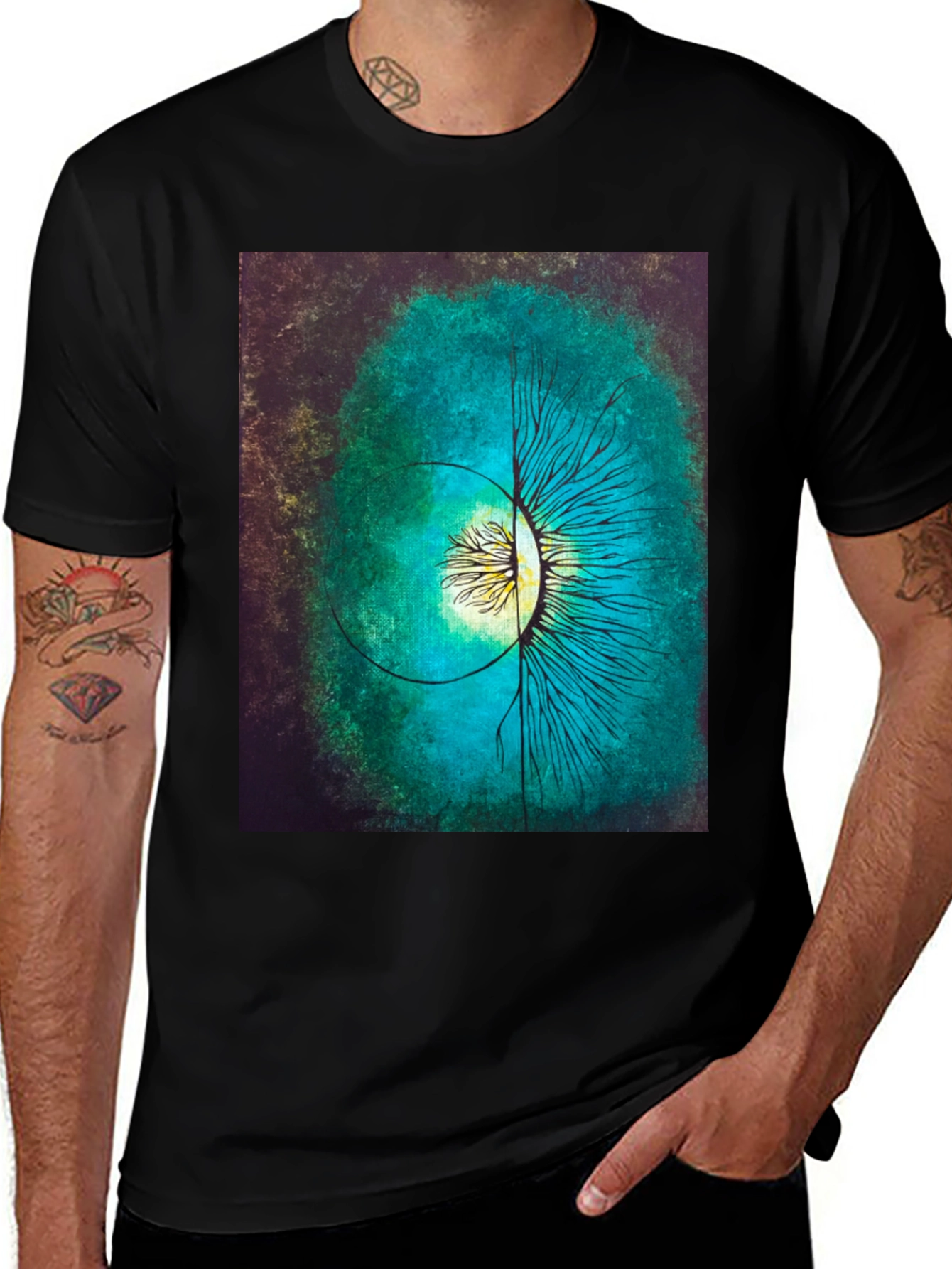 Variant 10 of Abstract Tree Graphic Tee - Artistic Men's T-Shirt