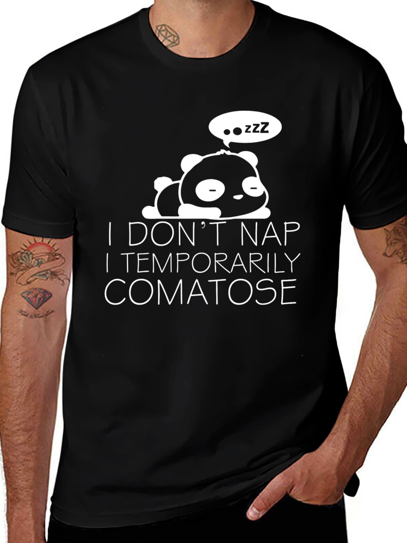 Variant 3 of Comatose Panda Graphic T-Shirt