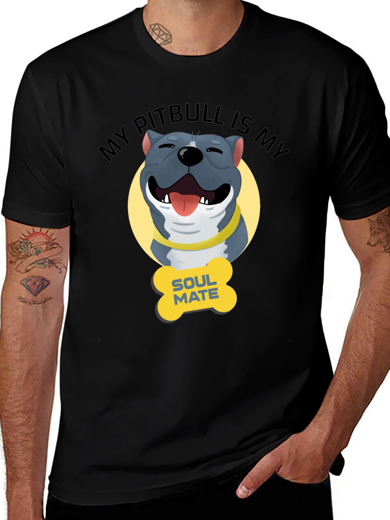 Variant 7 of Pitbull Soulmate Graphic Tee - Dog Lover Shirt