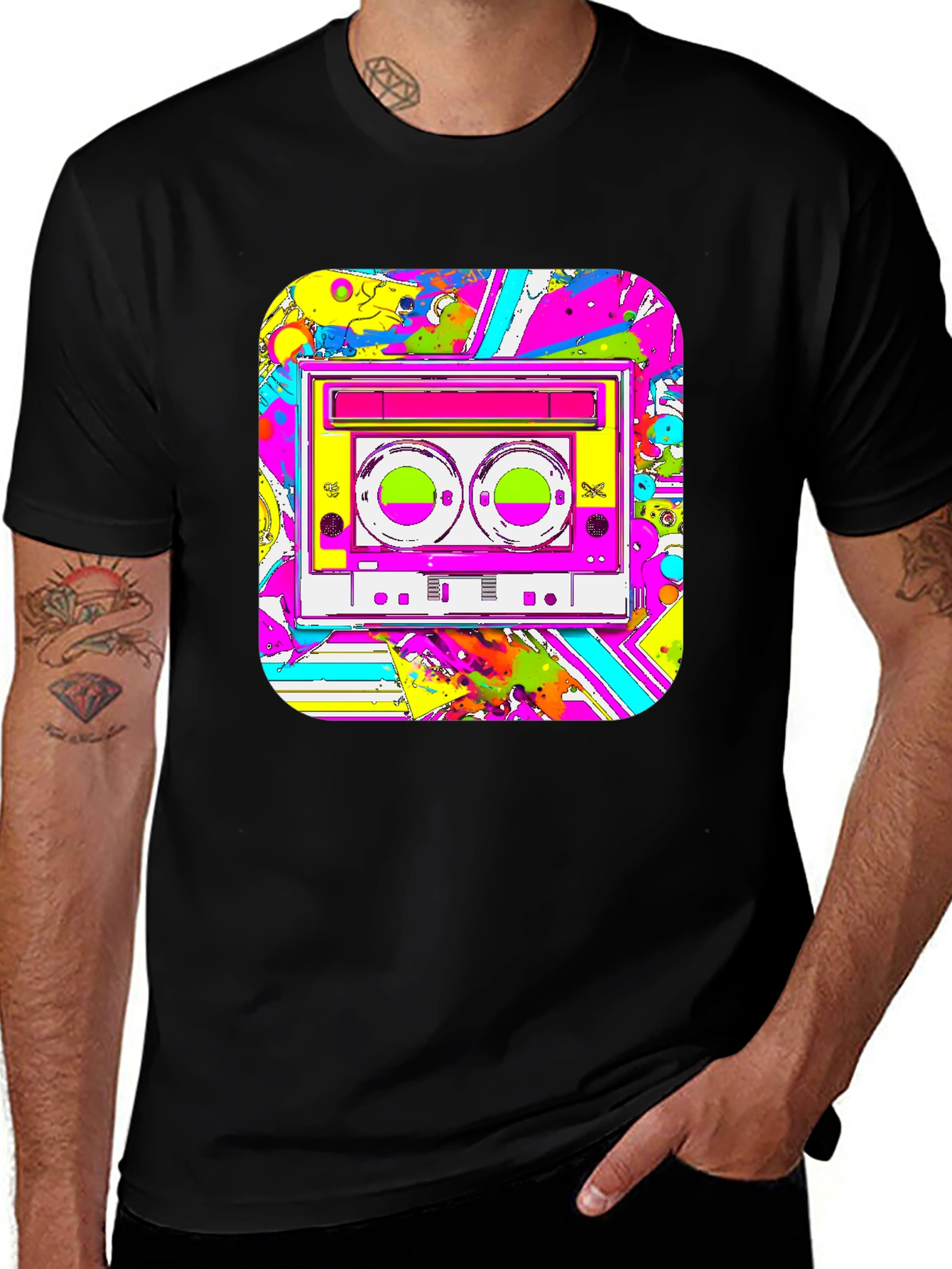 Variant 4 of Retro Cassette T-Shirt: Vibrant 80s Style