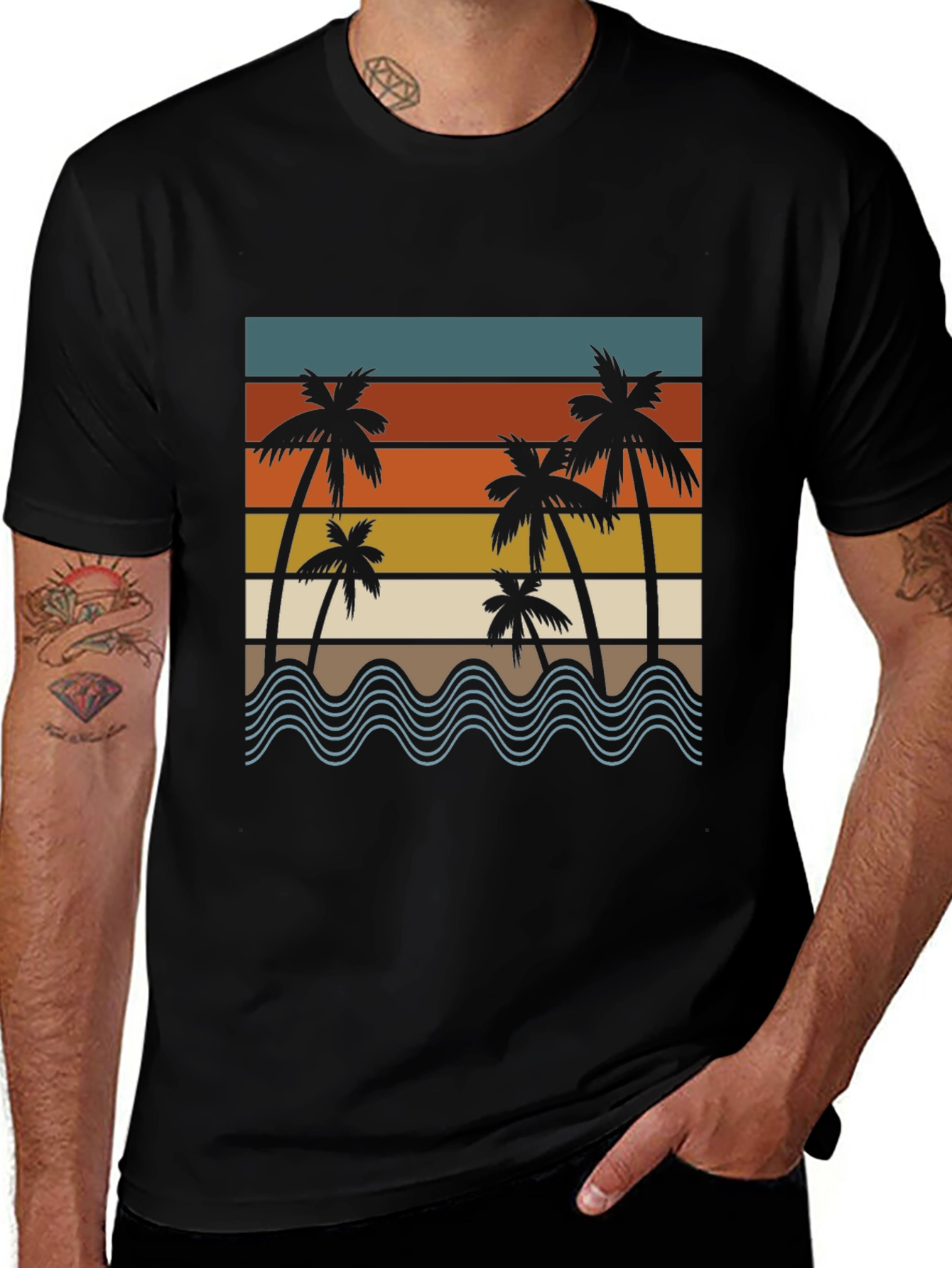 Variant 23 of Retro Sunset Palm Tree Graphic T-Shirt