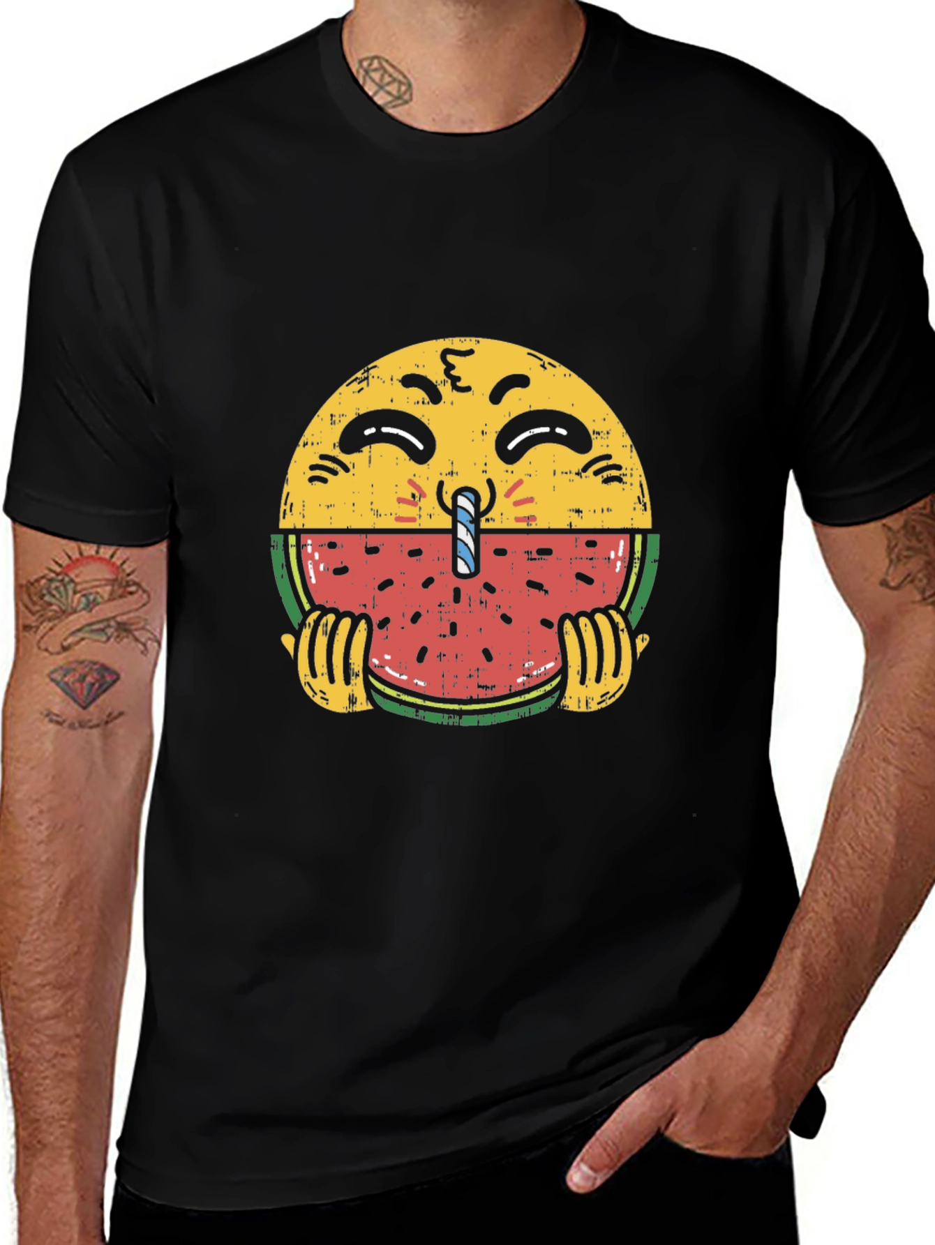 Variant 6 of Emoji Watermelon T-Shirt - Quirky Summer Style
