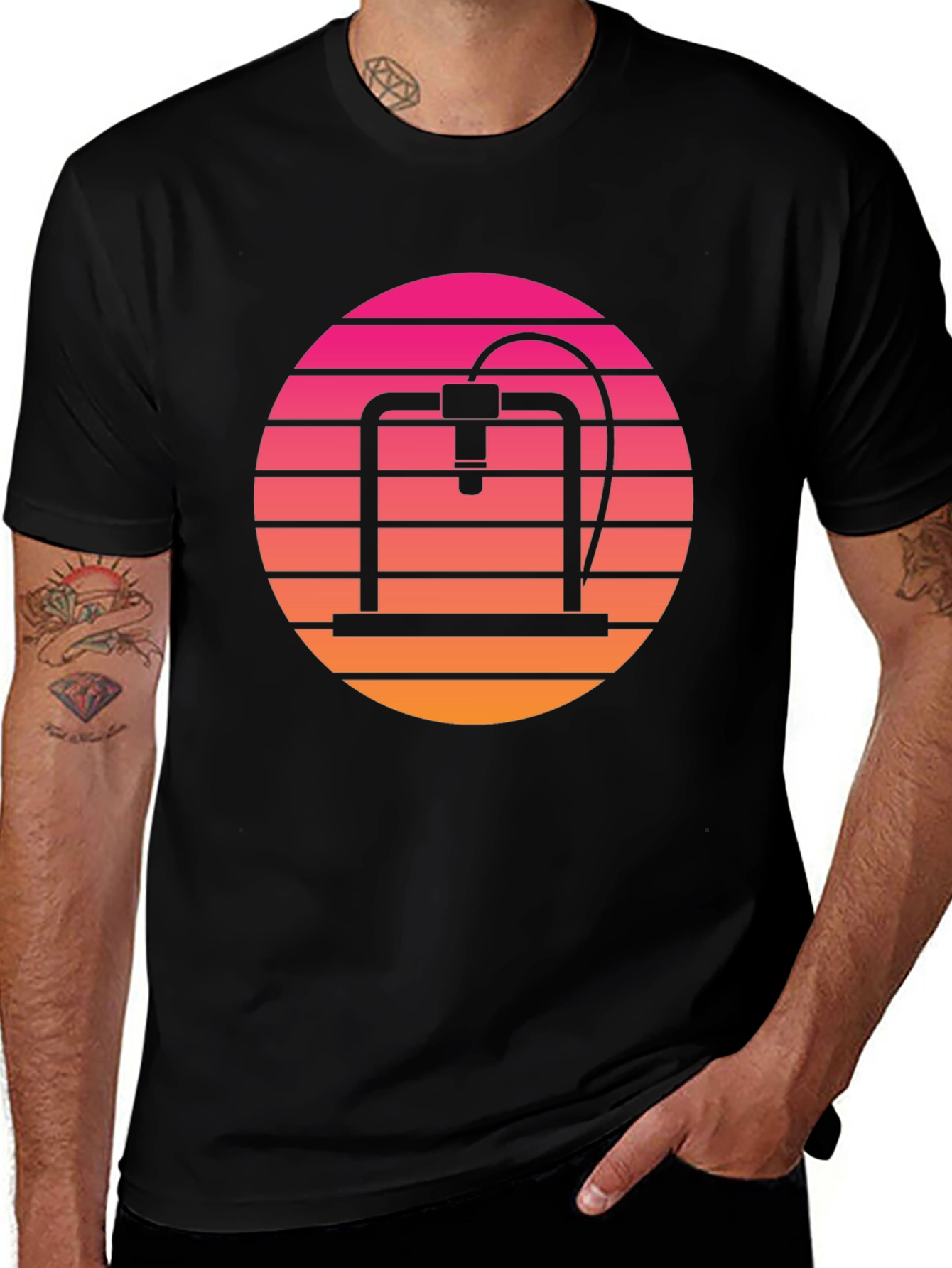 Retro 3D Printer Sunset T-Shirt