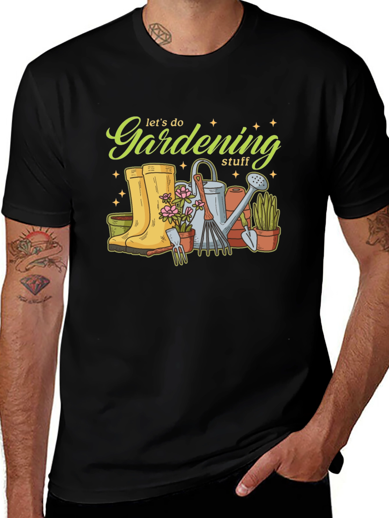 Variant 12 of Gardening Lover's Black T-Shirt