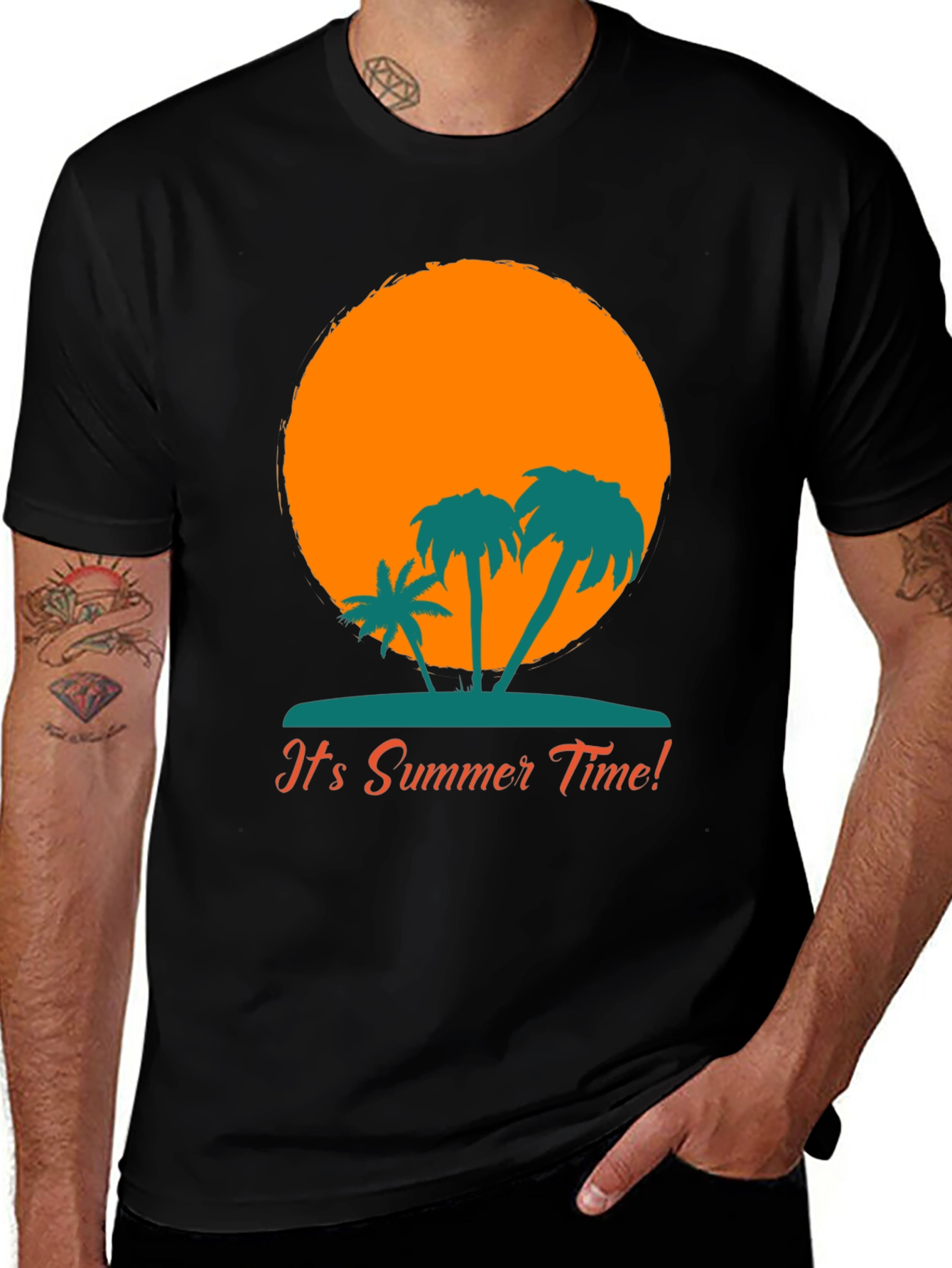 Variant 29 of It's Summer Time Palm Tree Graphic Tee