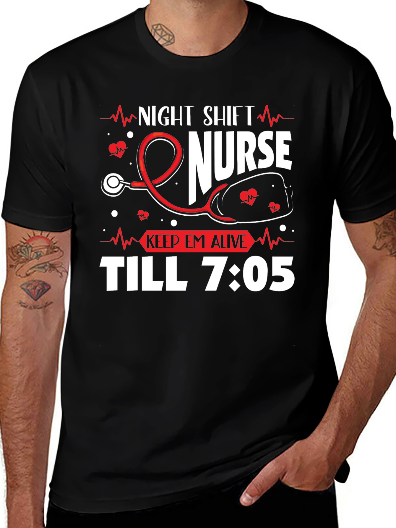 Variant 4 of Night Shift Nurse Graphic Tee