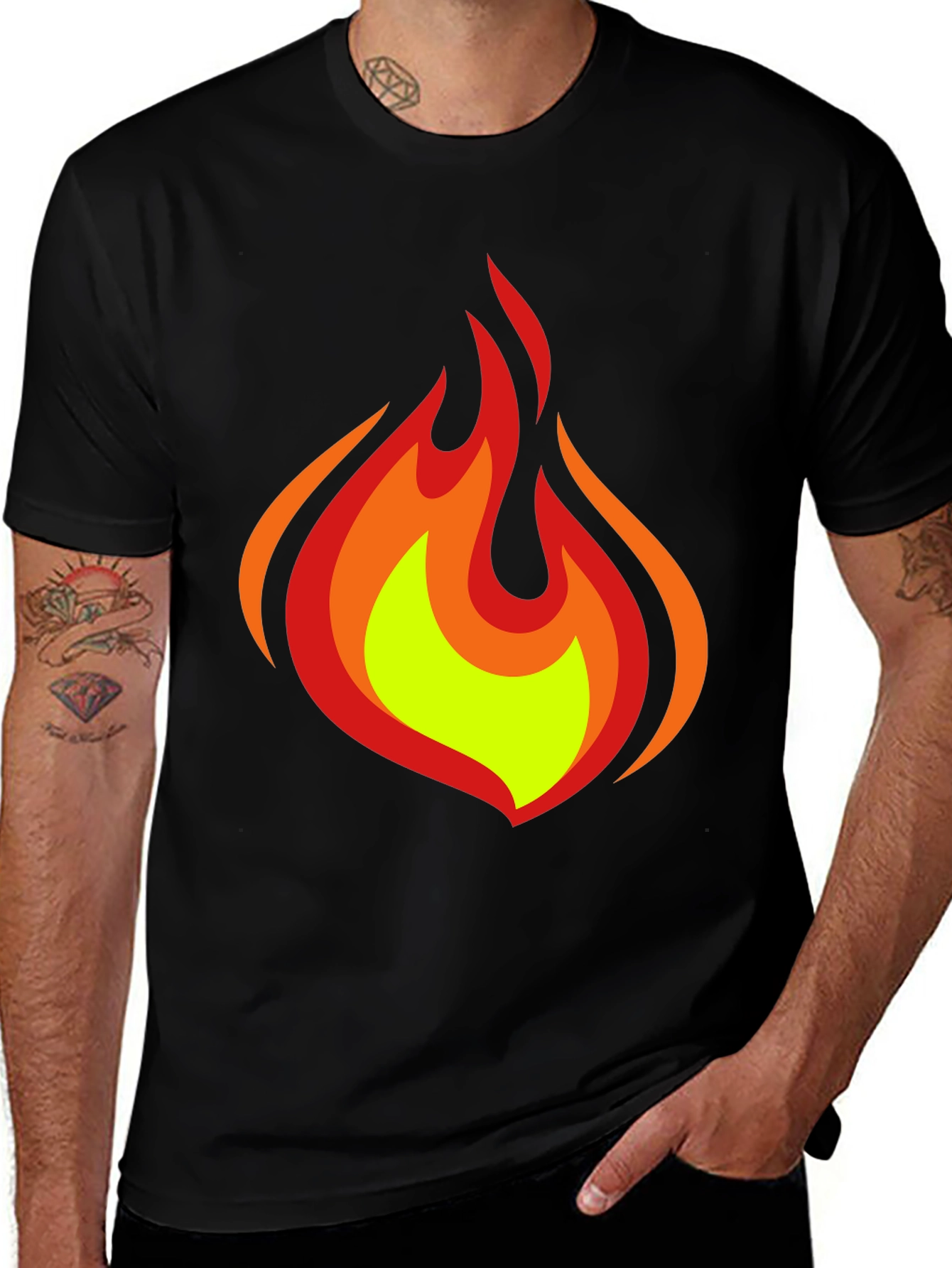 Variant 23 of Flame Graphic Black T-Shirt